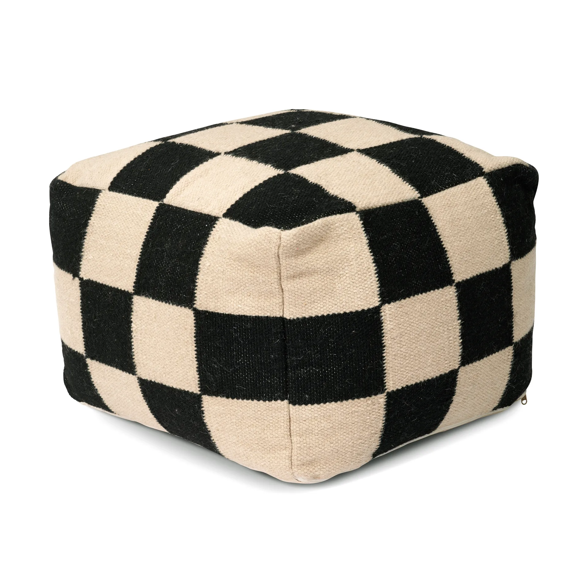Pouf Square 50x50 cm, Nero-naturale Classic Collection