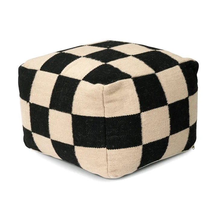 Pouf Square 50x50 cm - Nero-naturale - Classic Collection