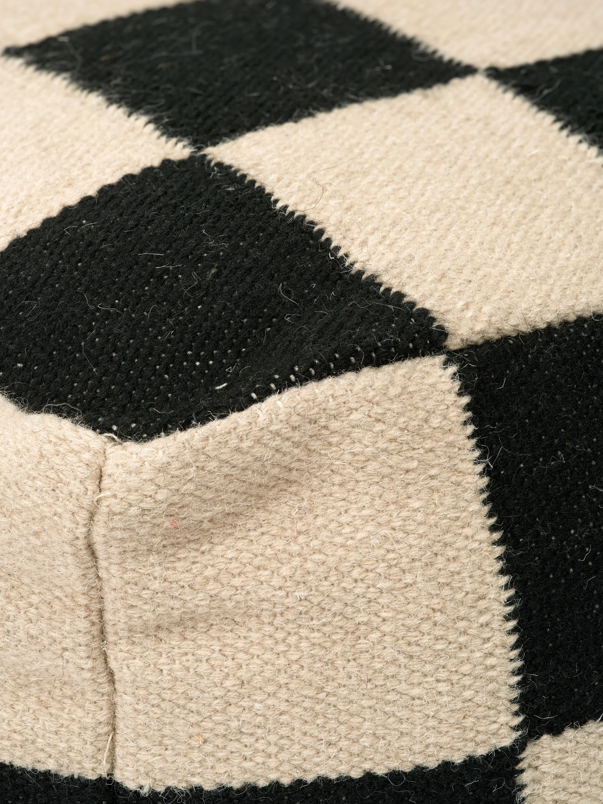 Pouf Square 50x50 cm, Nero-naturale Classic Collection