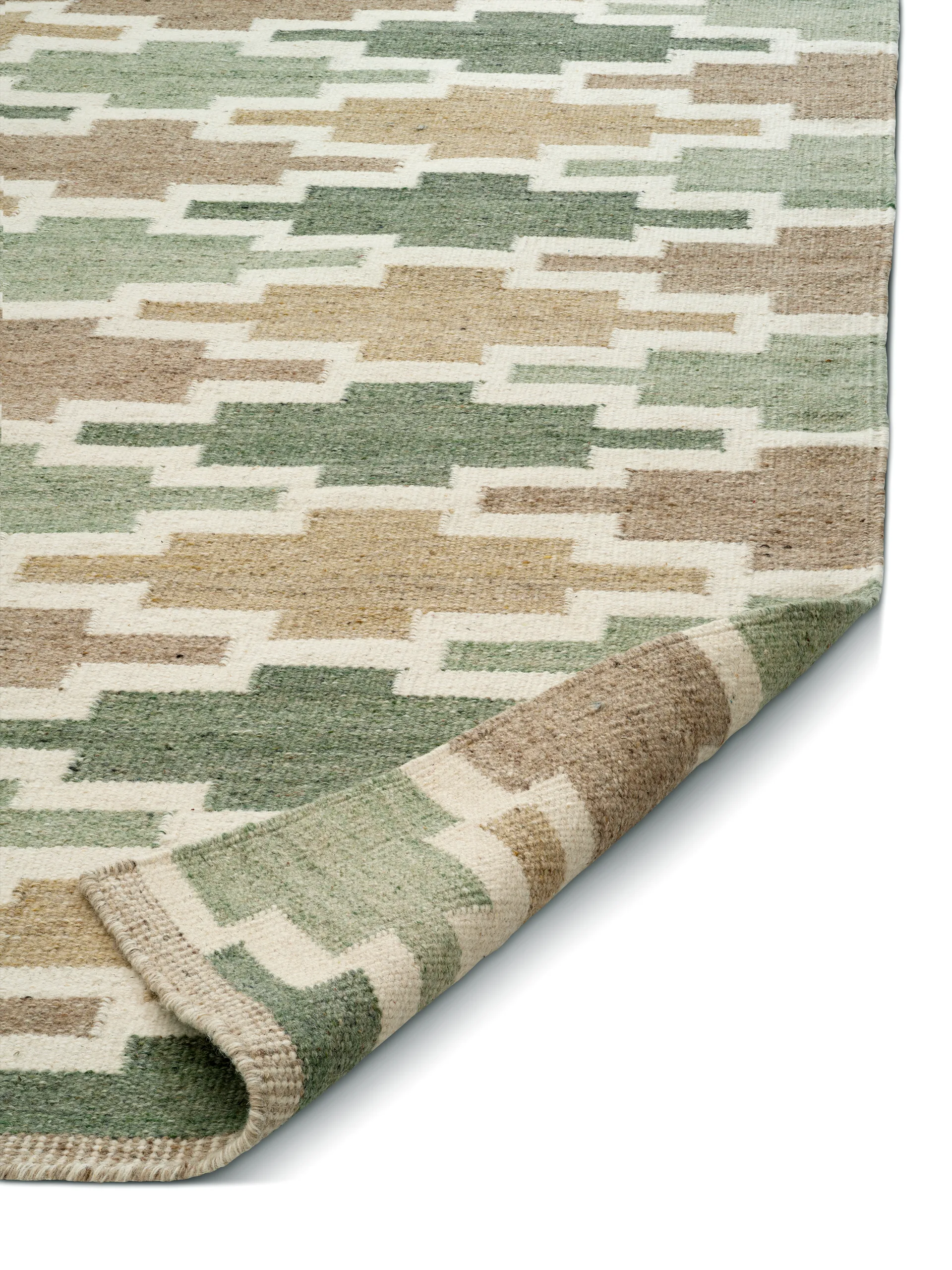 Röllakan Tappeto Korsnäs, Verde beige, 250x350 cm Classic Collection