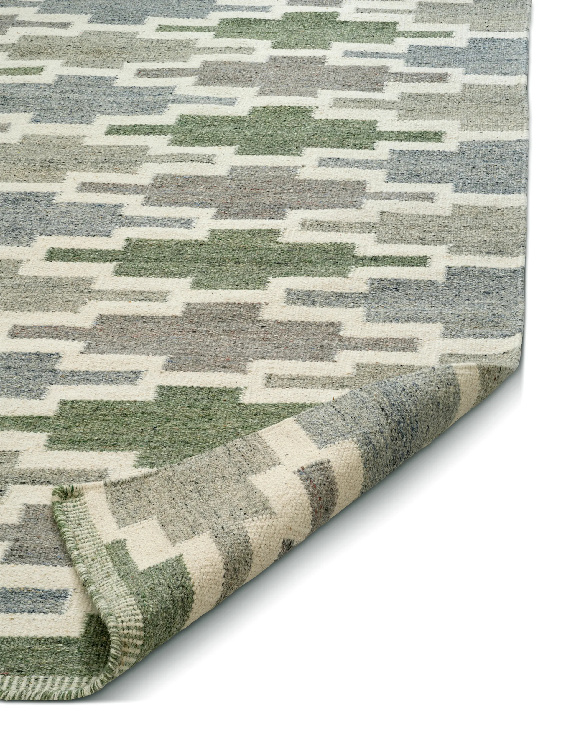 Röllakan Tappeto Korsnäs, Verde blu, 170x230 cm Classic Collection