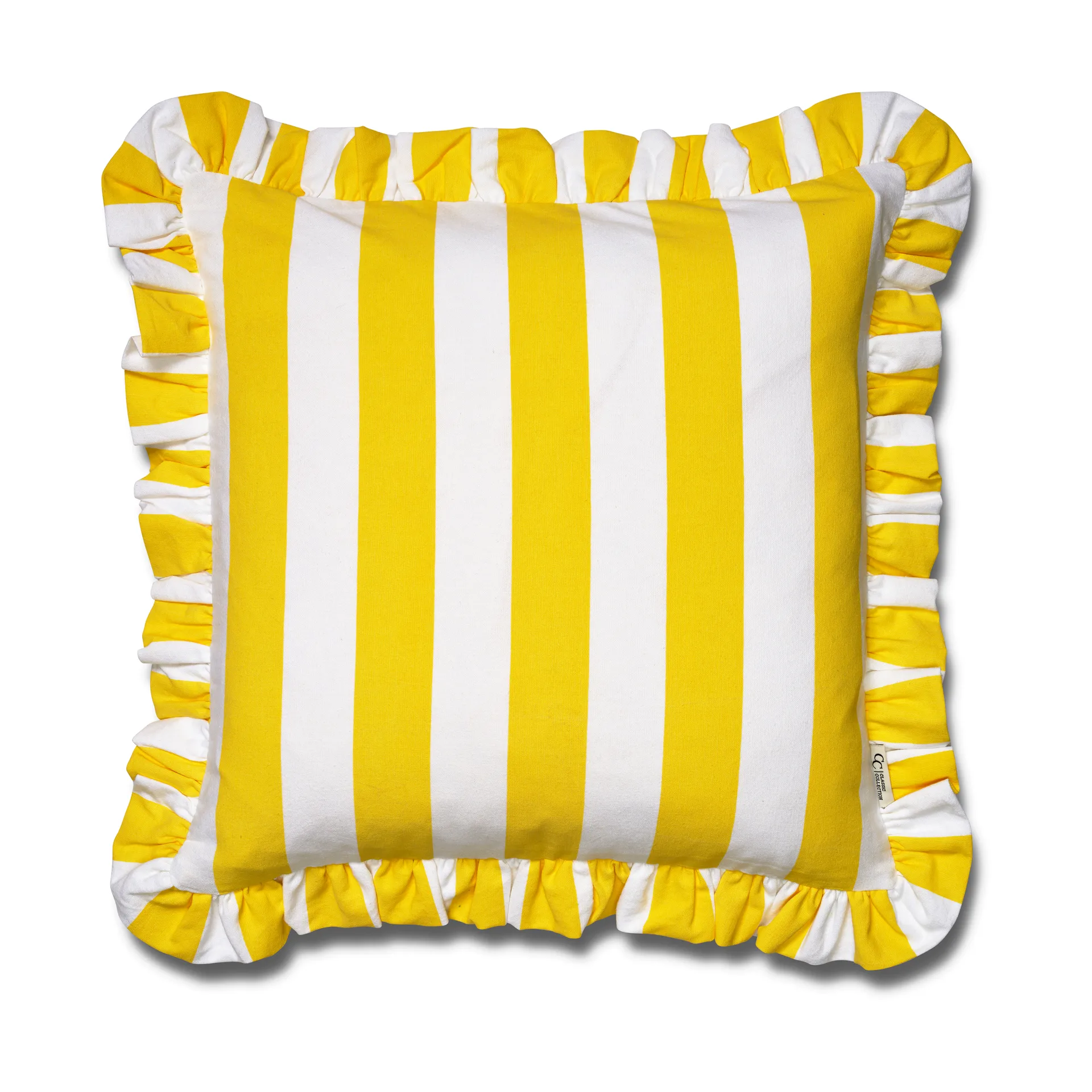Ruffle Stripes Copricuscino 50x50 cm, Giallo Classic Collection