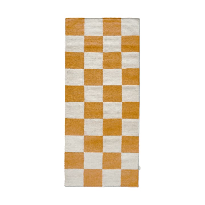 Tappeto da corridoio Squares - Bianco-giallo, 80x200 cm - Classic Collection
