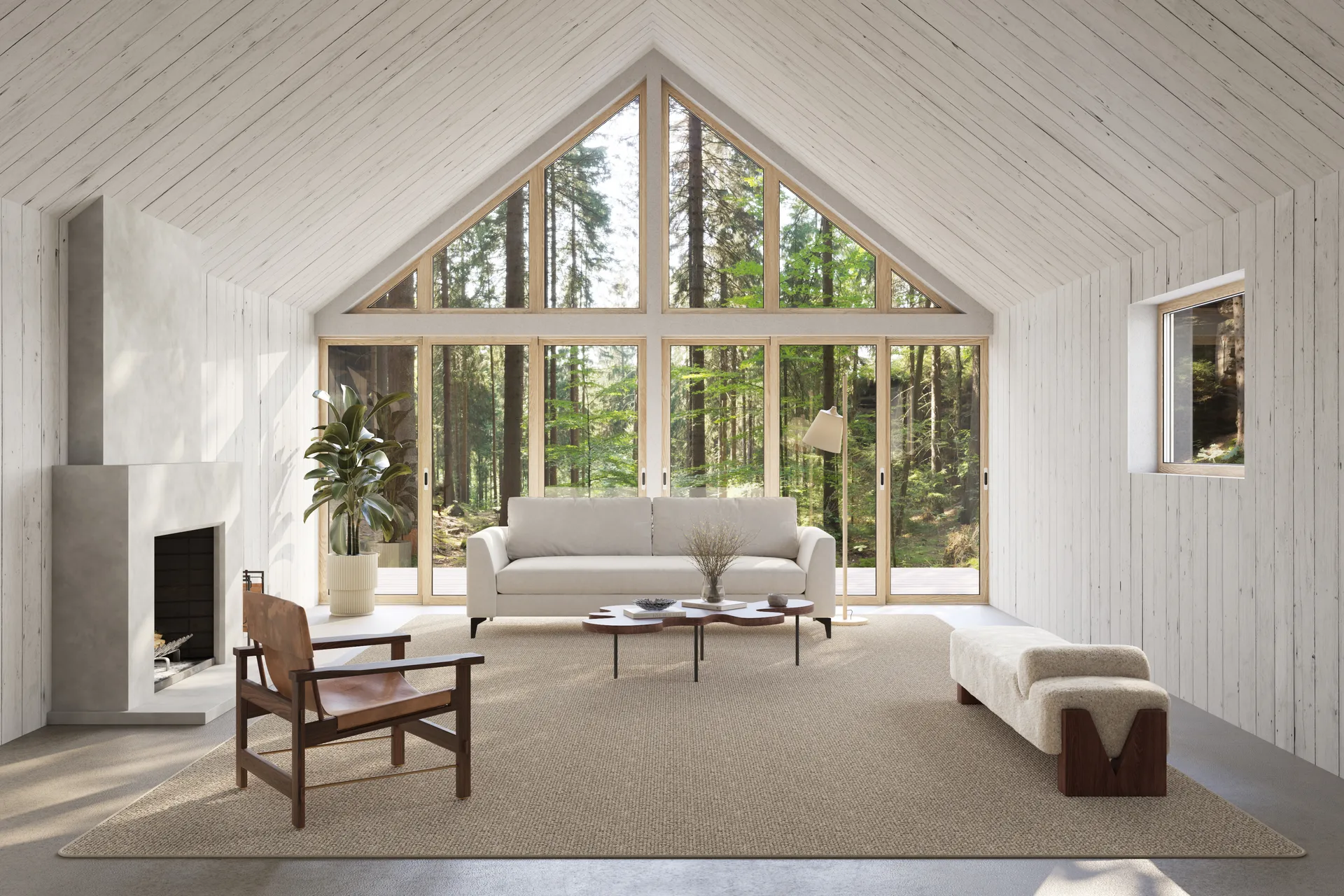 Tappeto Fjellmyr con bordatura, Beige naturale, 400x400 cm Classic Collection