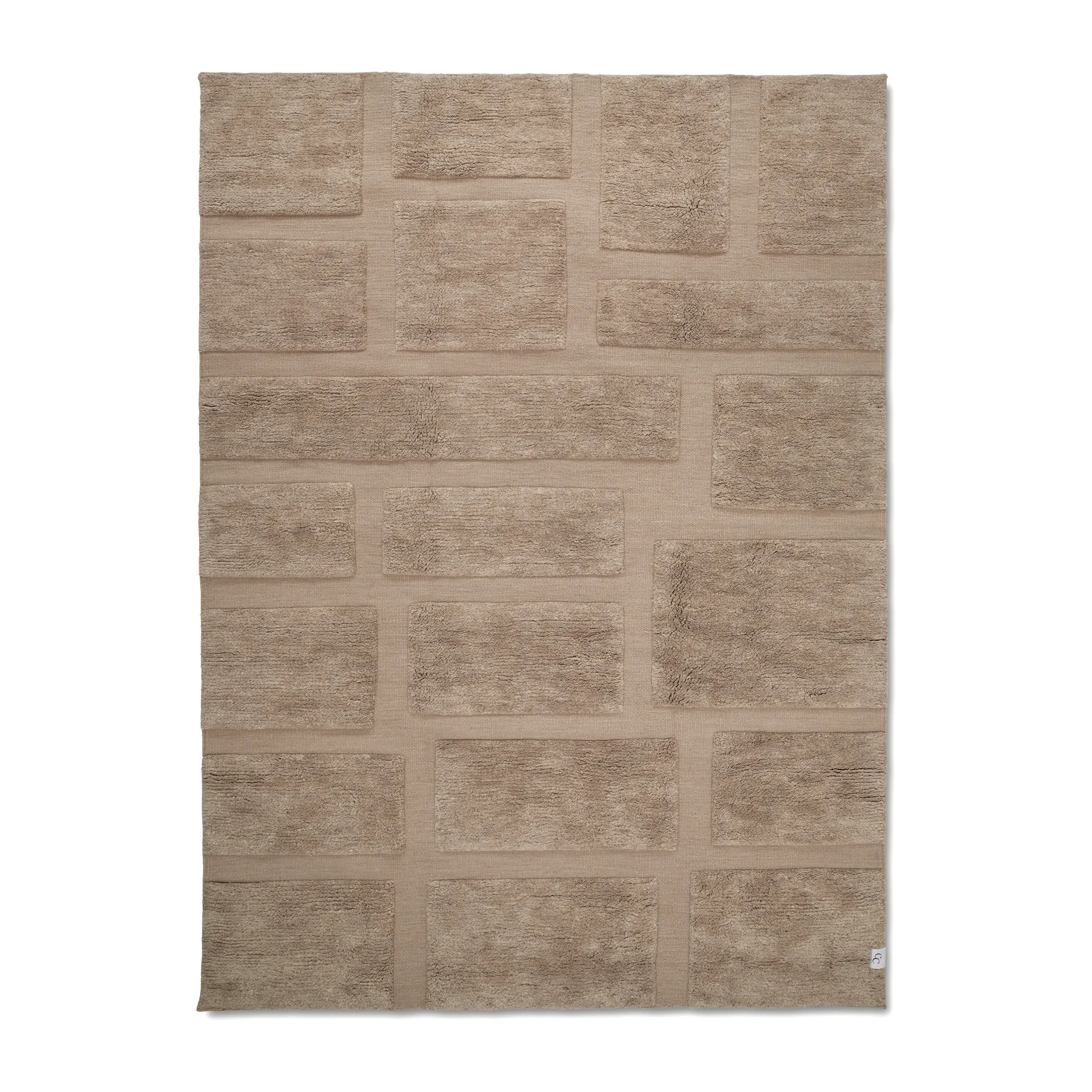 Tappeto in lana Bricks, 250x350 cm, Beige Classic Collection