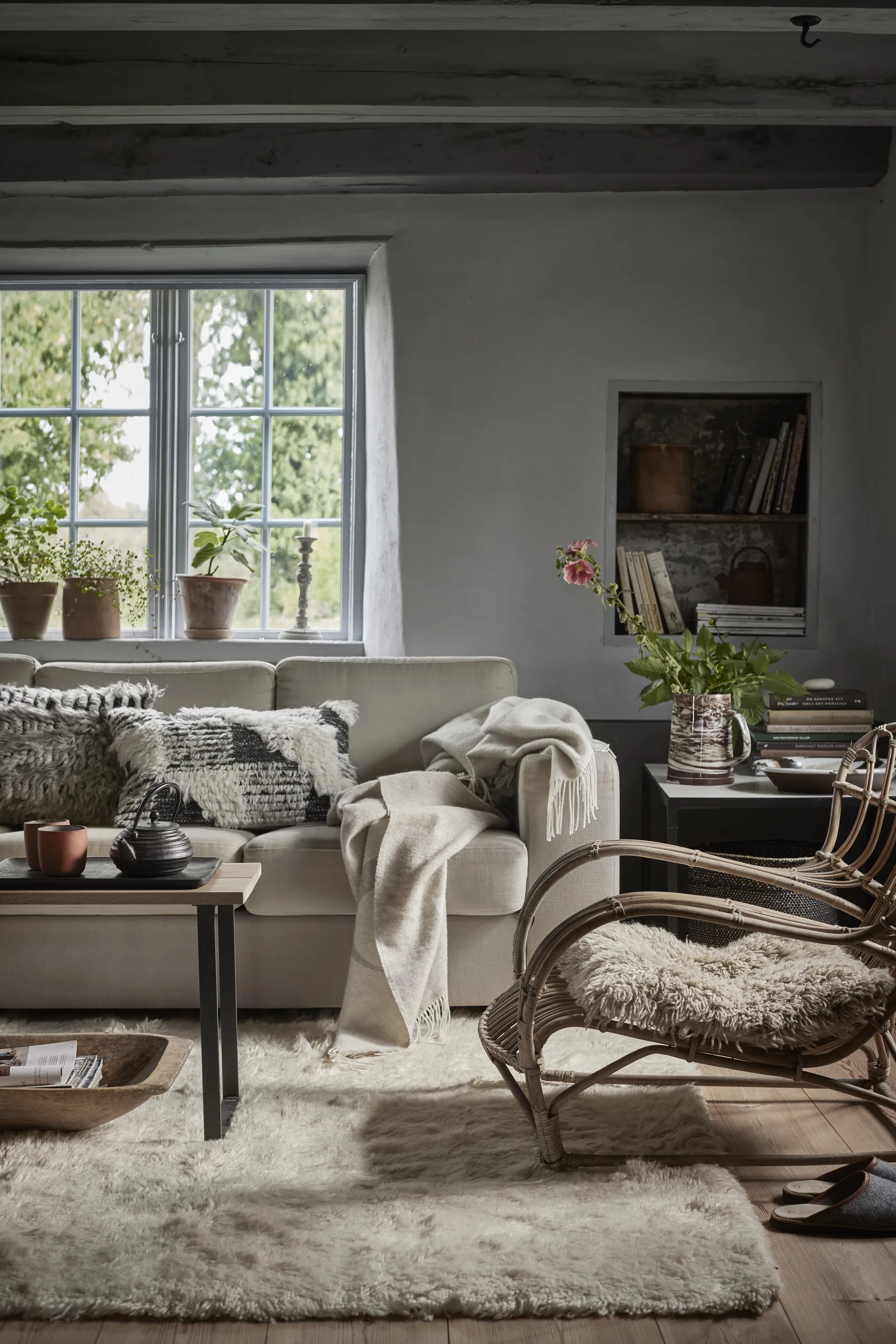 Tappeto in lana Cloudy 200x300 cm, Bianco naturale Classic Collection