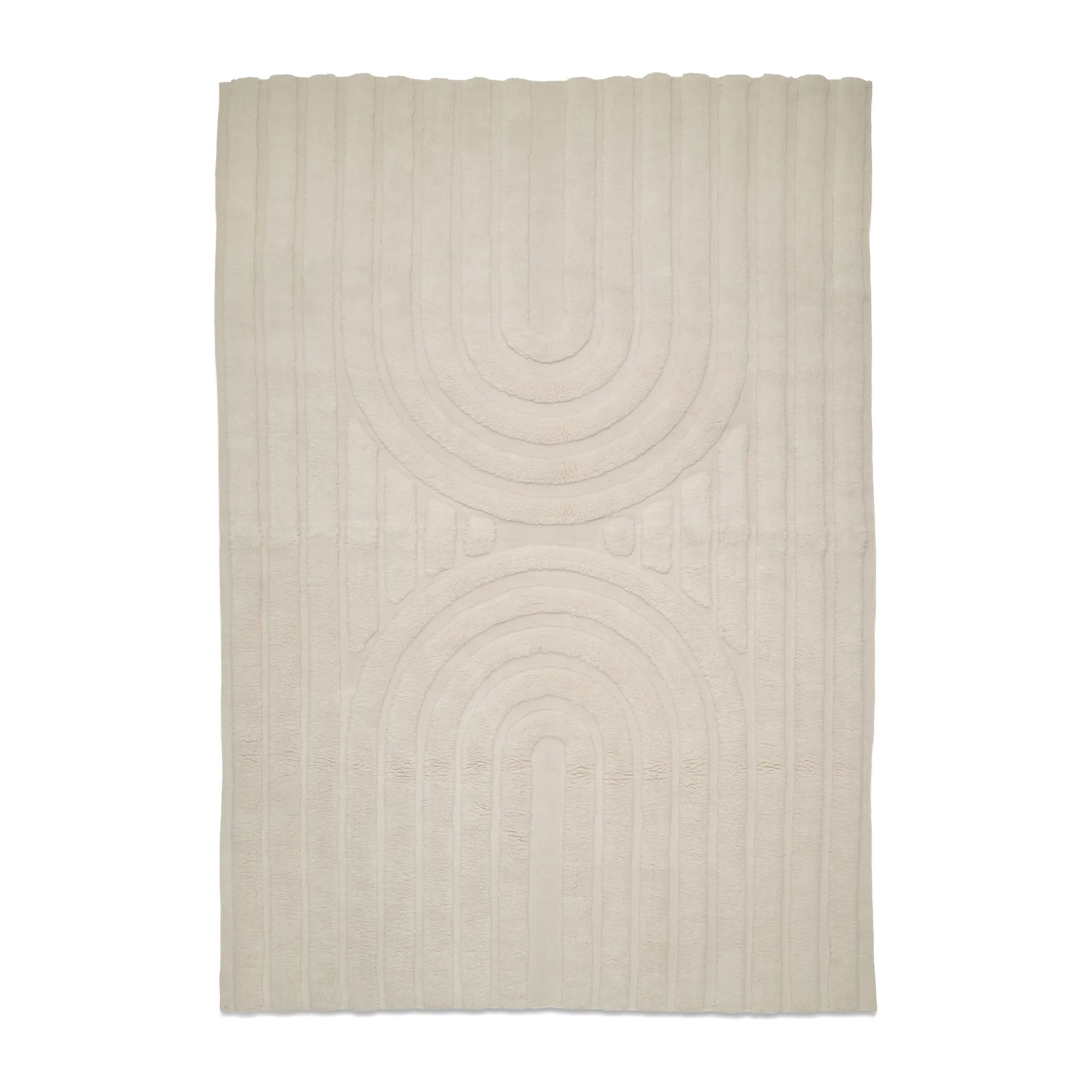 Tappeto in lana Curve 200x300 cm, Avorio Classic Collection