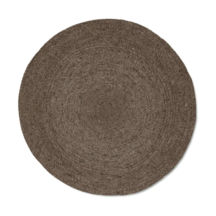 Tappeto in lana Merino rotondo Ø240 cm - Marrone - Classic Collection