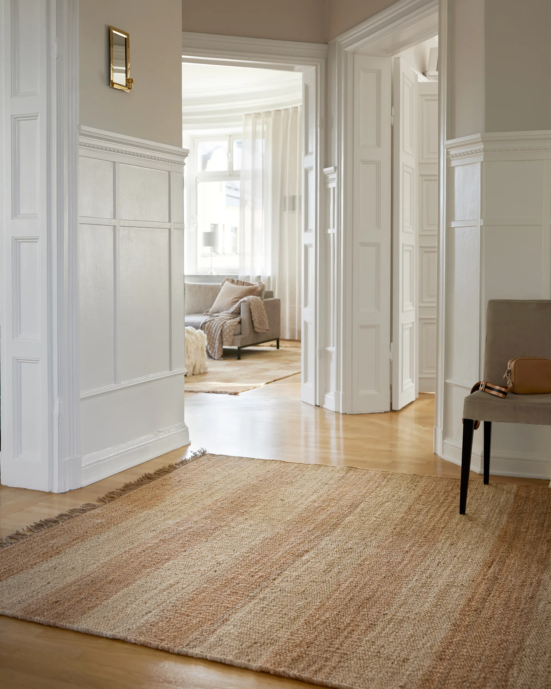 Tappeto Jute Stripes, Juta Natural, 200x300 cm Classic Collection