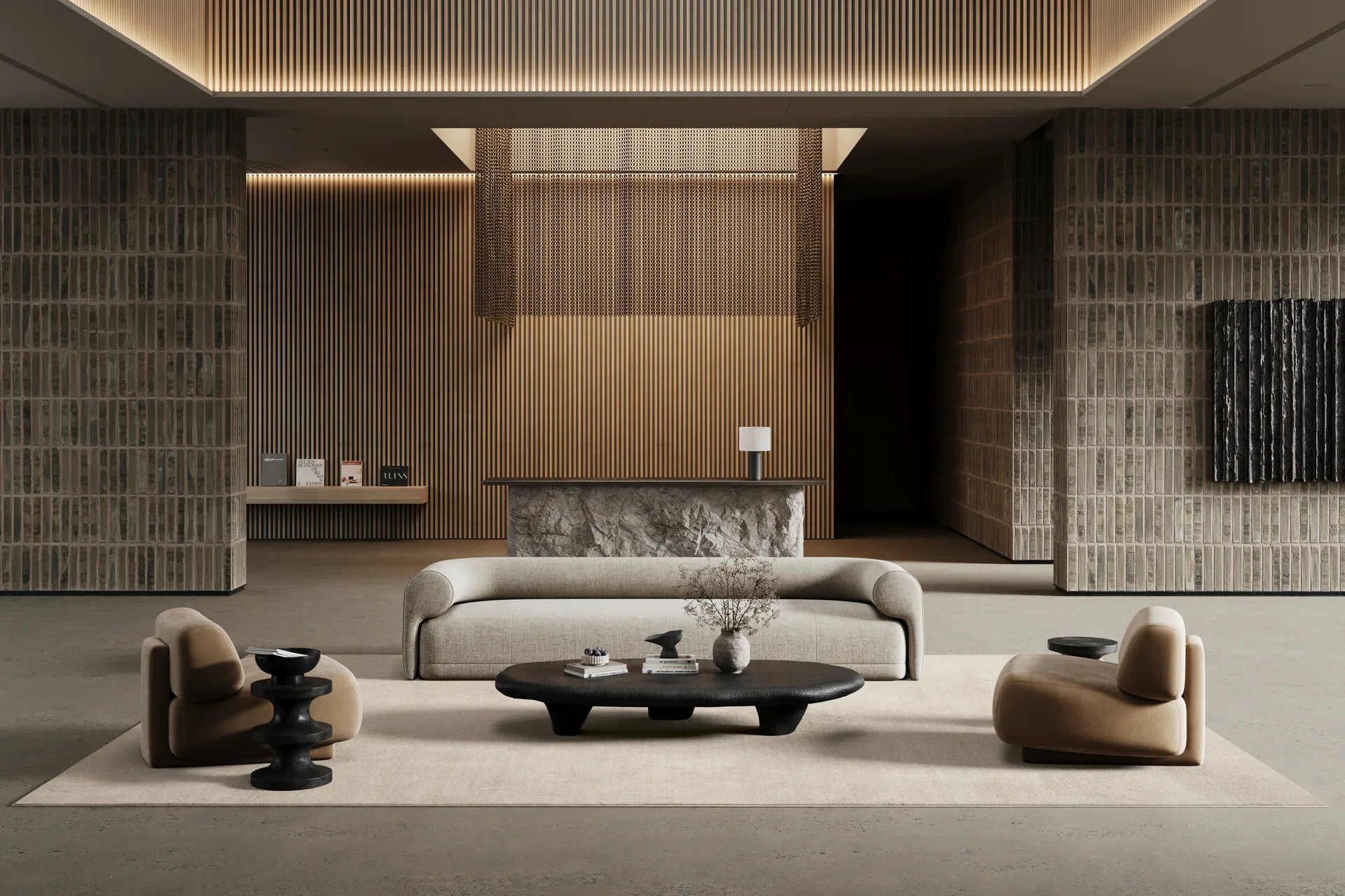 Tappeto Lobby, Off-white, 200x200 cm Classic Collection