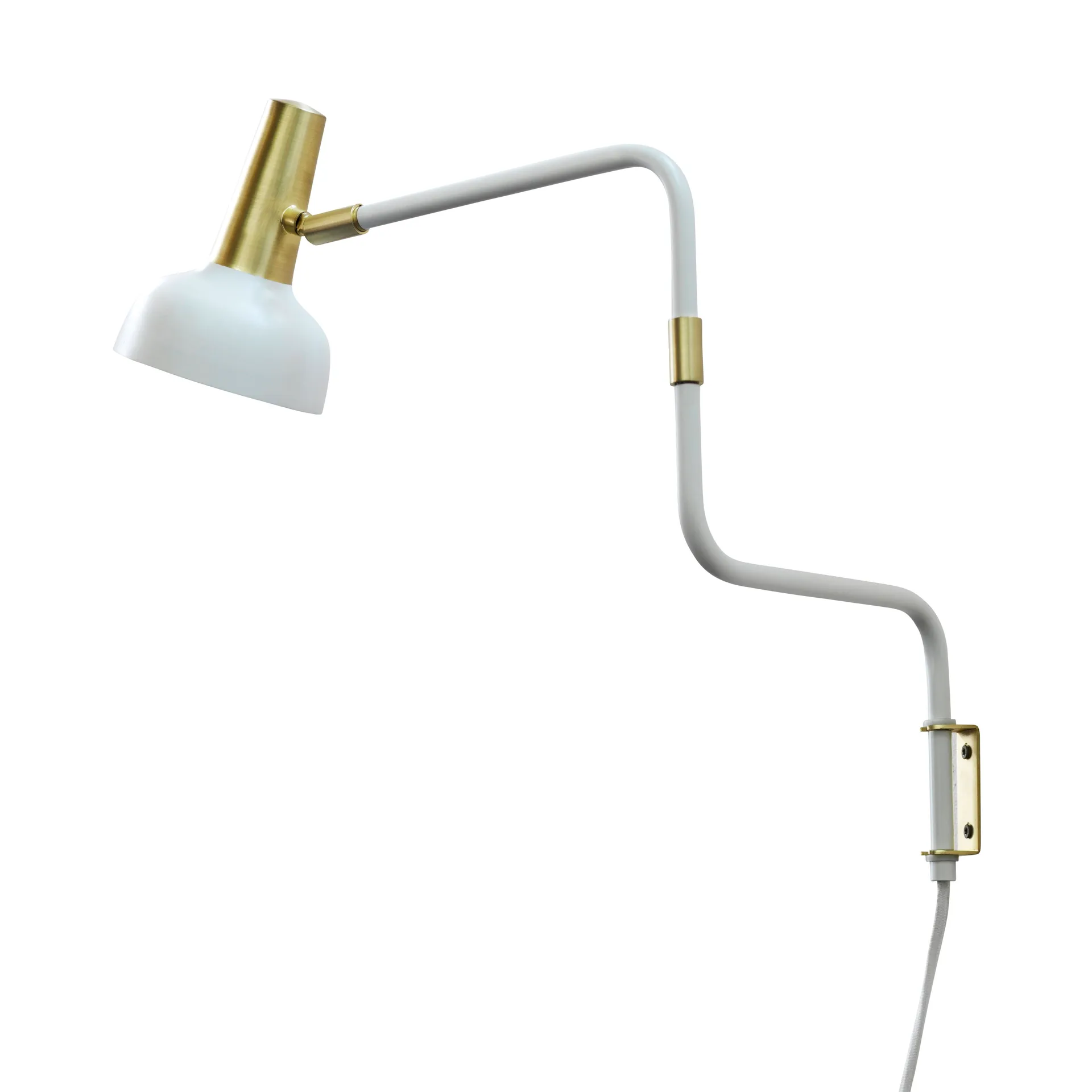 Lampada da parete Ray, bianco - ottone CO Bankeryd