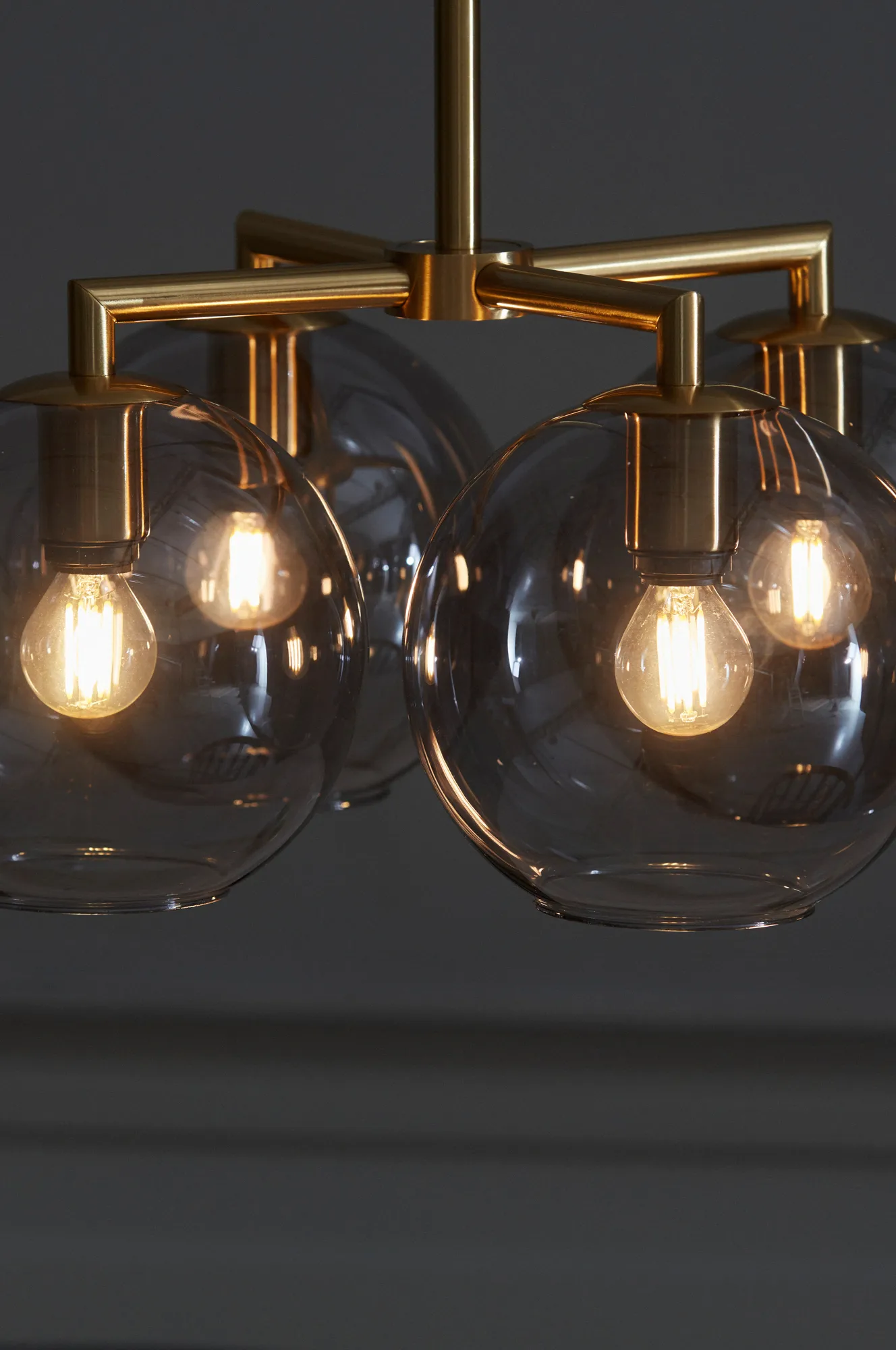 Ture lampada a sospensione 30 cm, ottone-vetro fumé CO Bankeryd