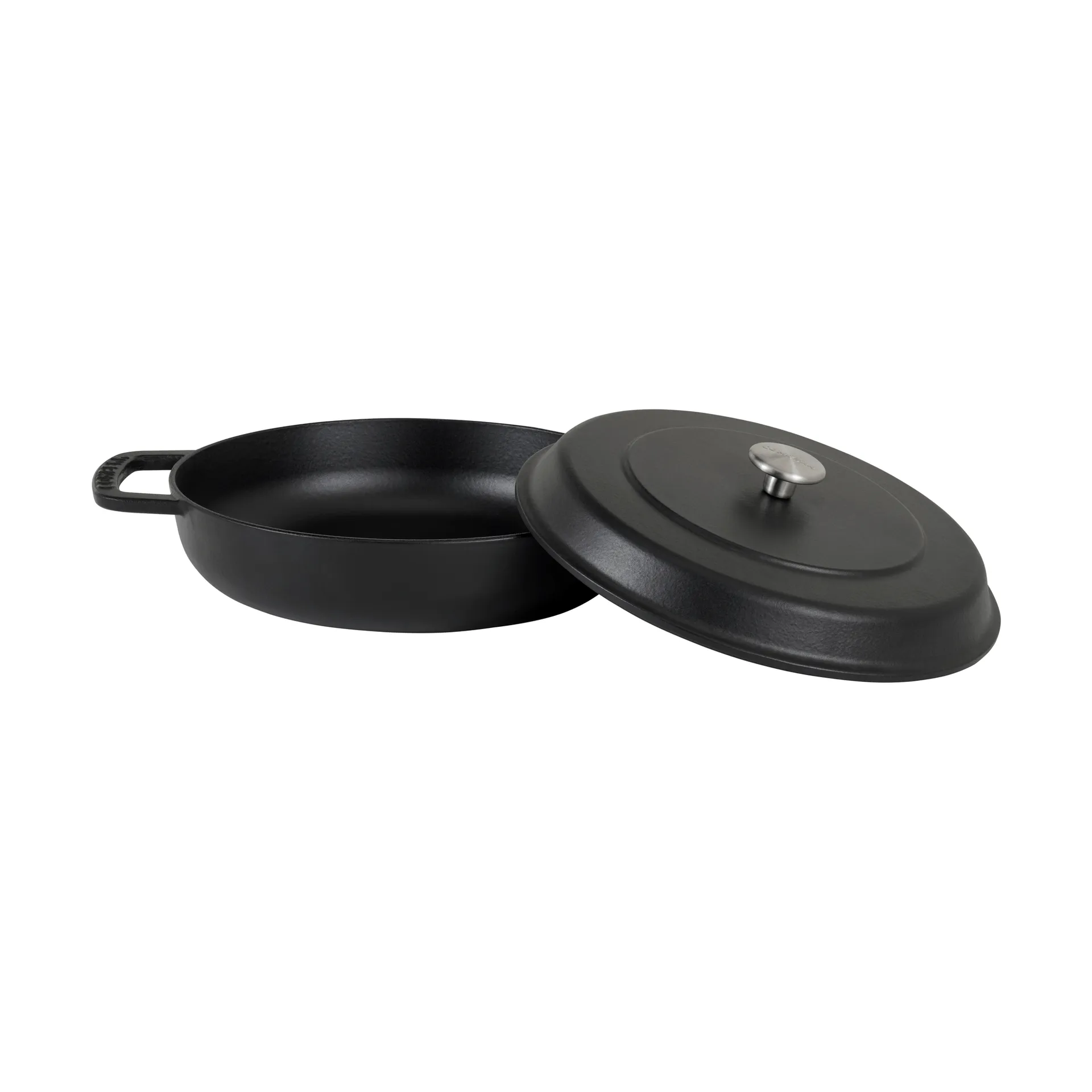 Padella smaltata in ghisa Combekk Ø28 cm, Black-silver knob Combekk
