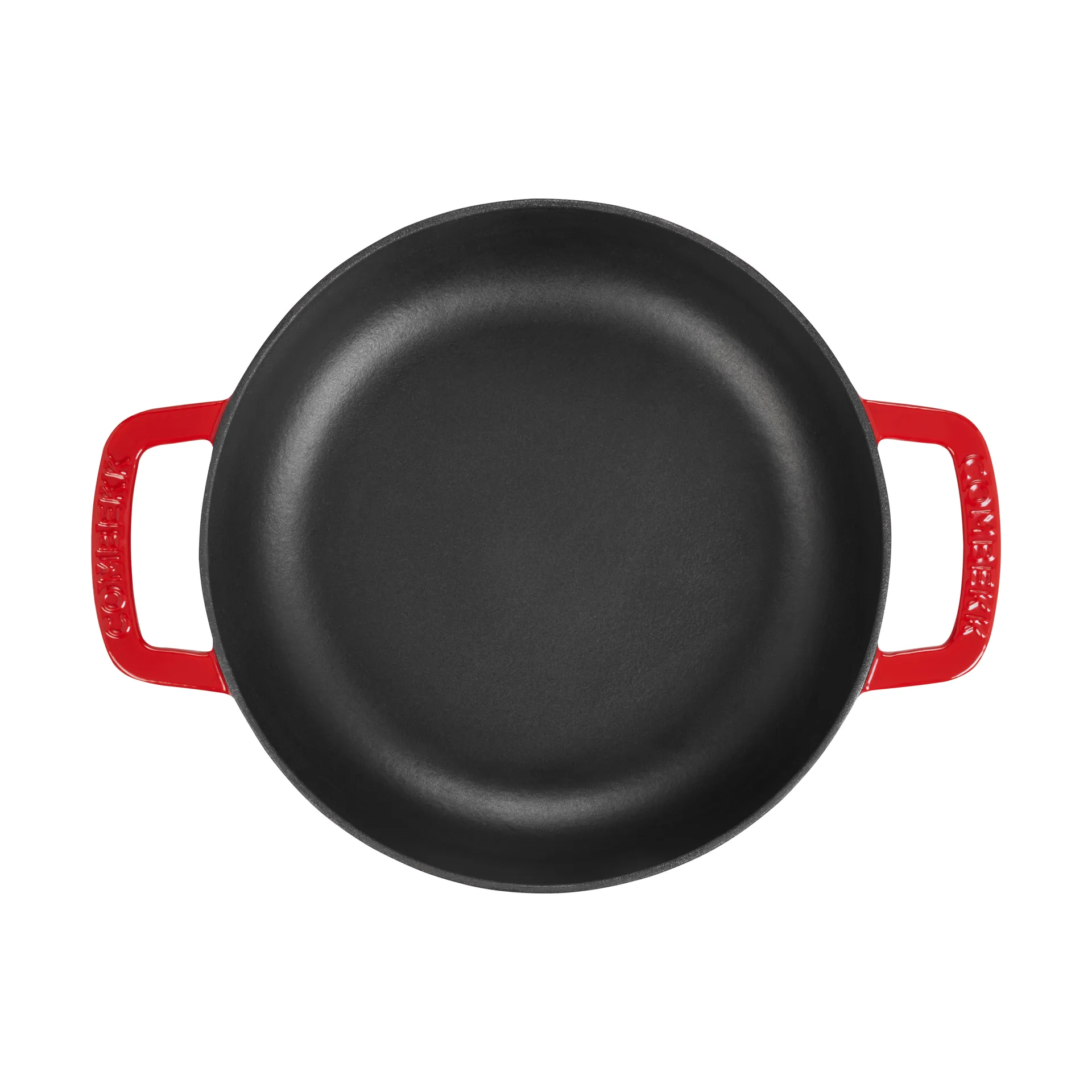 Padella smaltata in ghisa Combekk Ø28 cm, Ciliegia con manopola argento Combekk