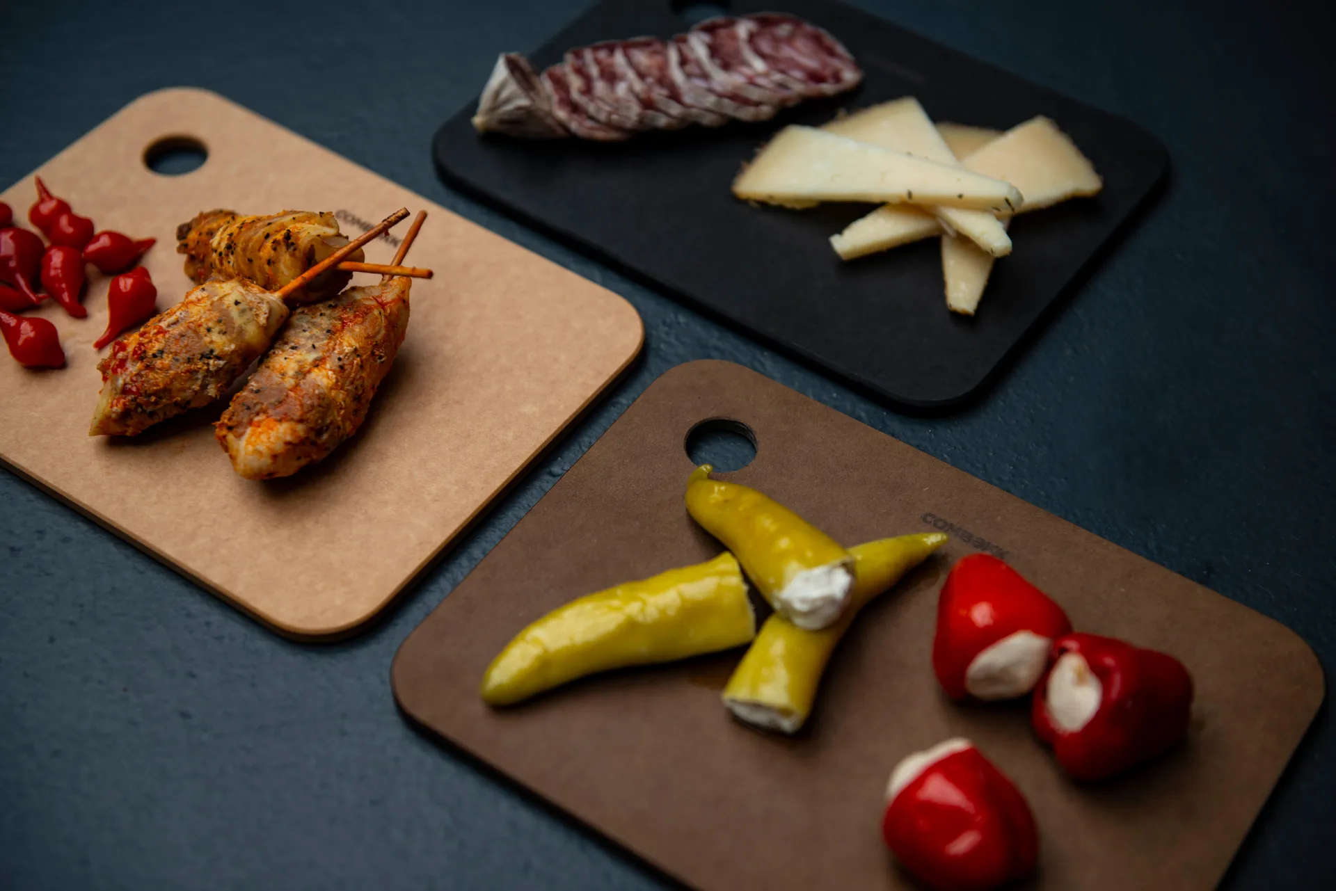 Tagliere in legno 3 pezzi Combekk, Marrone Combekk