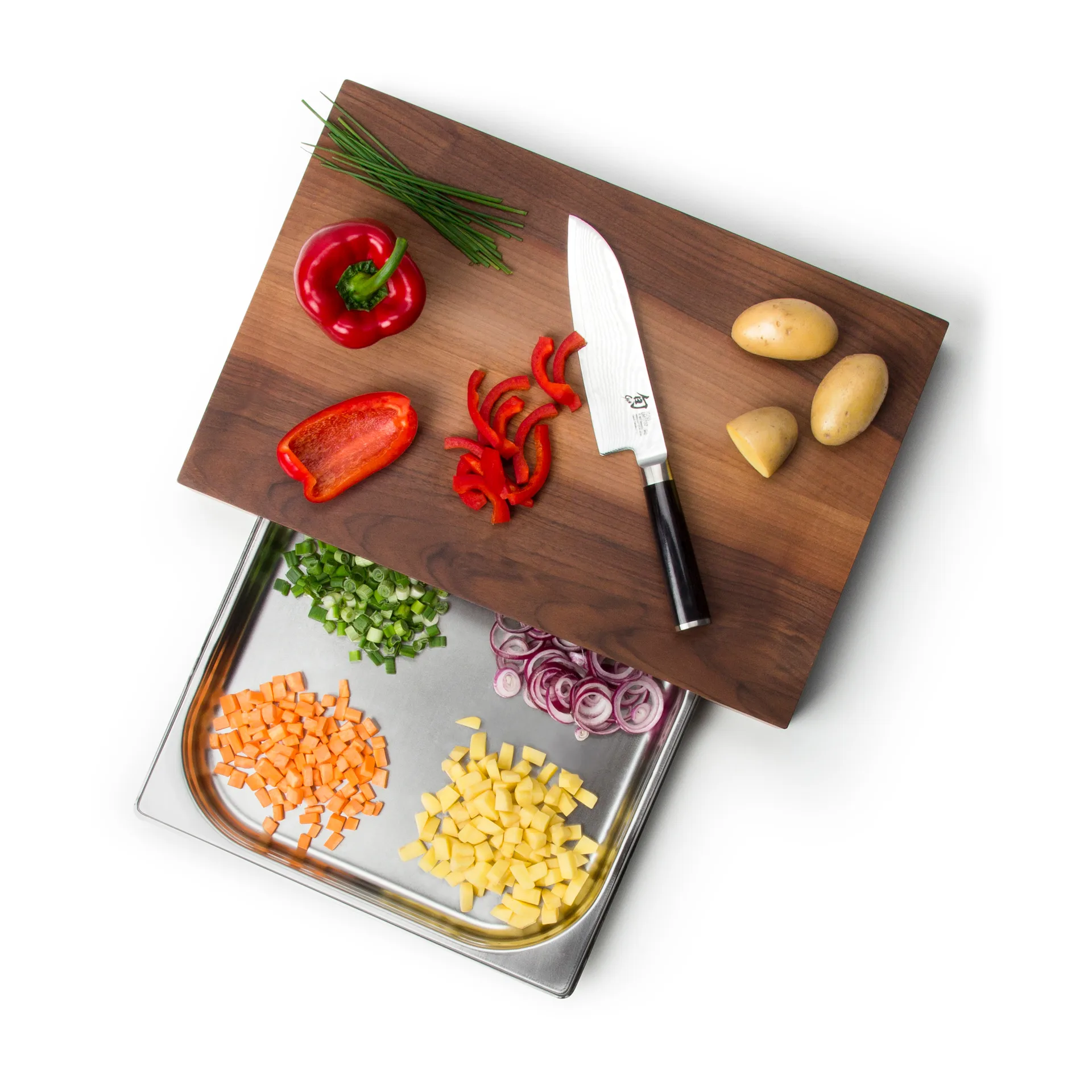 Tagliere noce con 1 vassoio, 27x39 cm Continenta