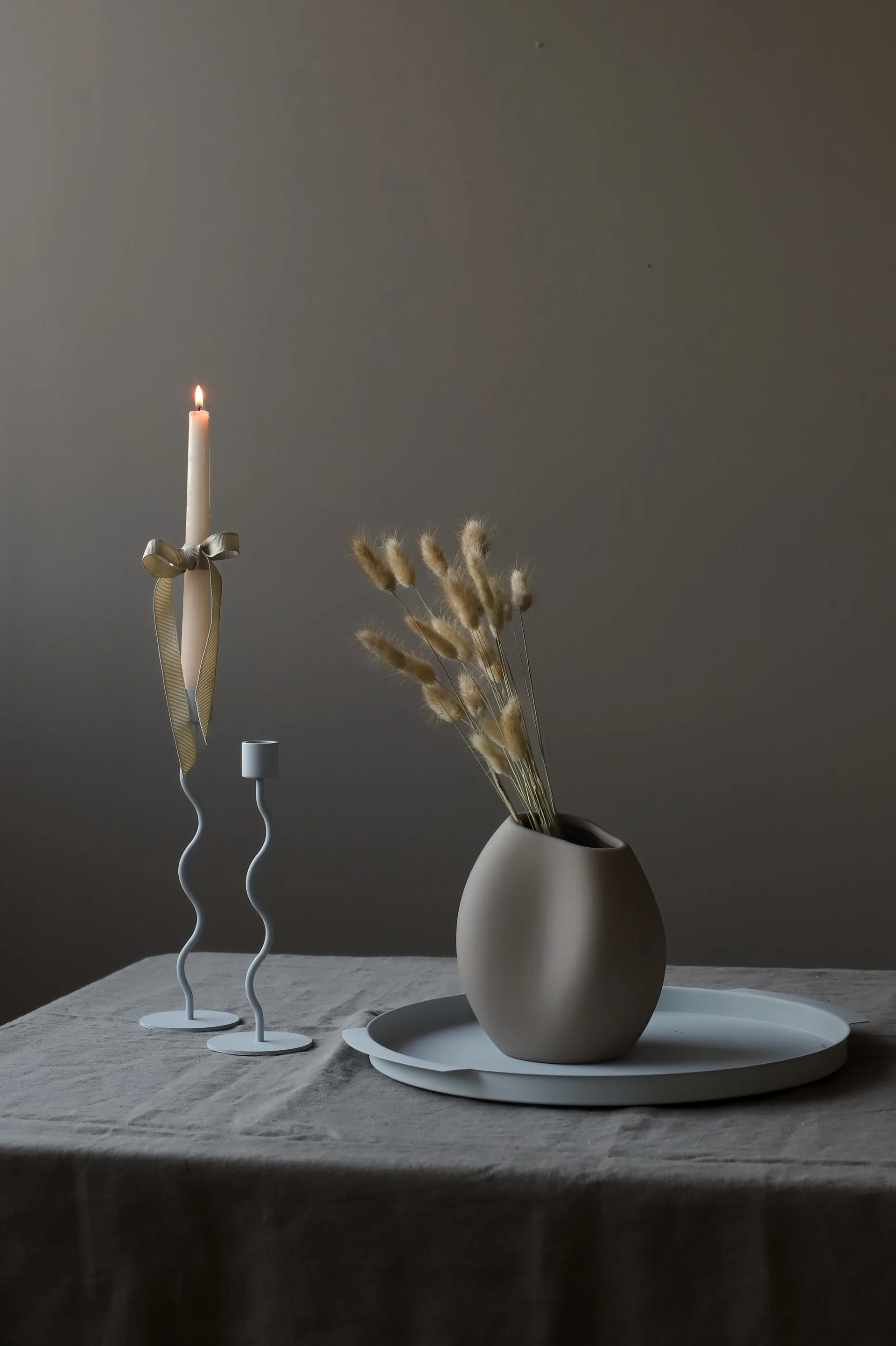 Candeliere ricurvo 23 cm, Azzurro pallido Cooee Design