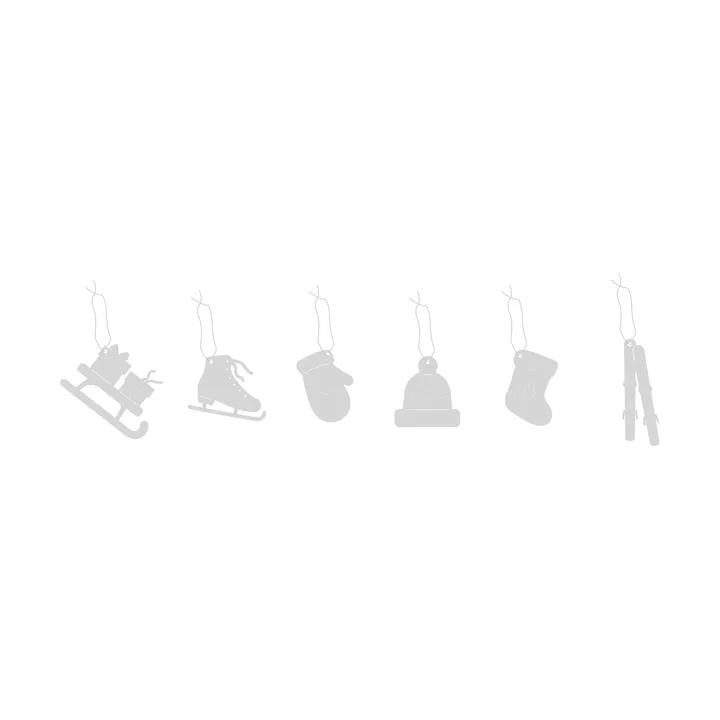 Deco Winter activities decorazioni natalizie 6 pezzi - Acciaio inossidabile - Cooee Design