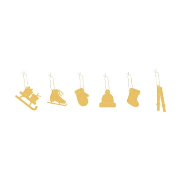 Deco Winter activities decorazioni natalizie 6 pezzi - Ottone - Cooee Design