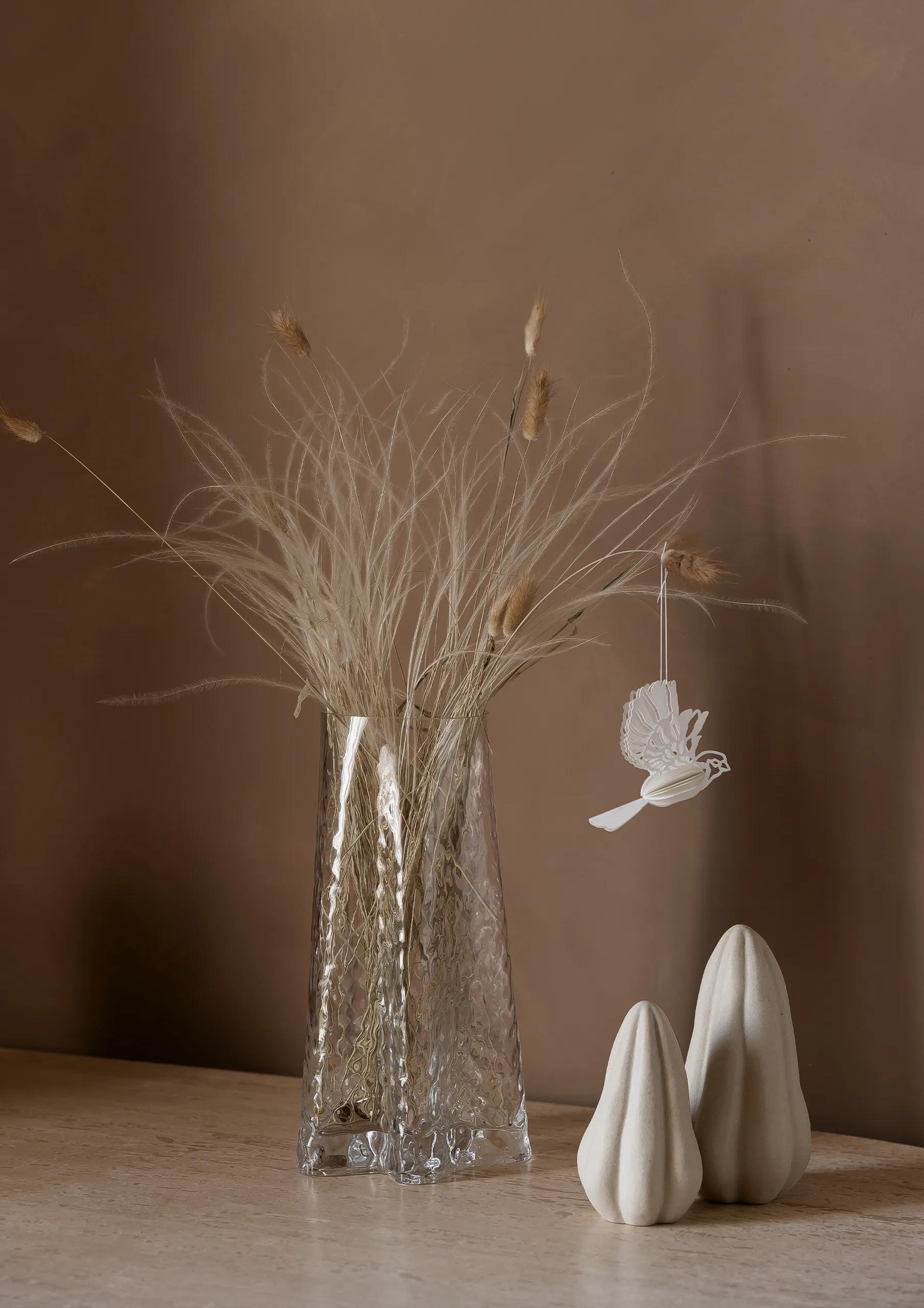 Decorazione a forma di uccello di carta confezione da 2, Naturale Cooee Design