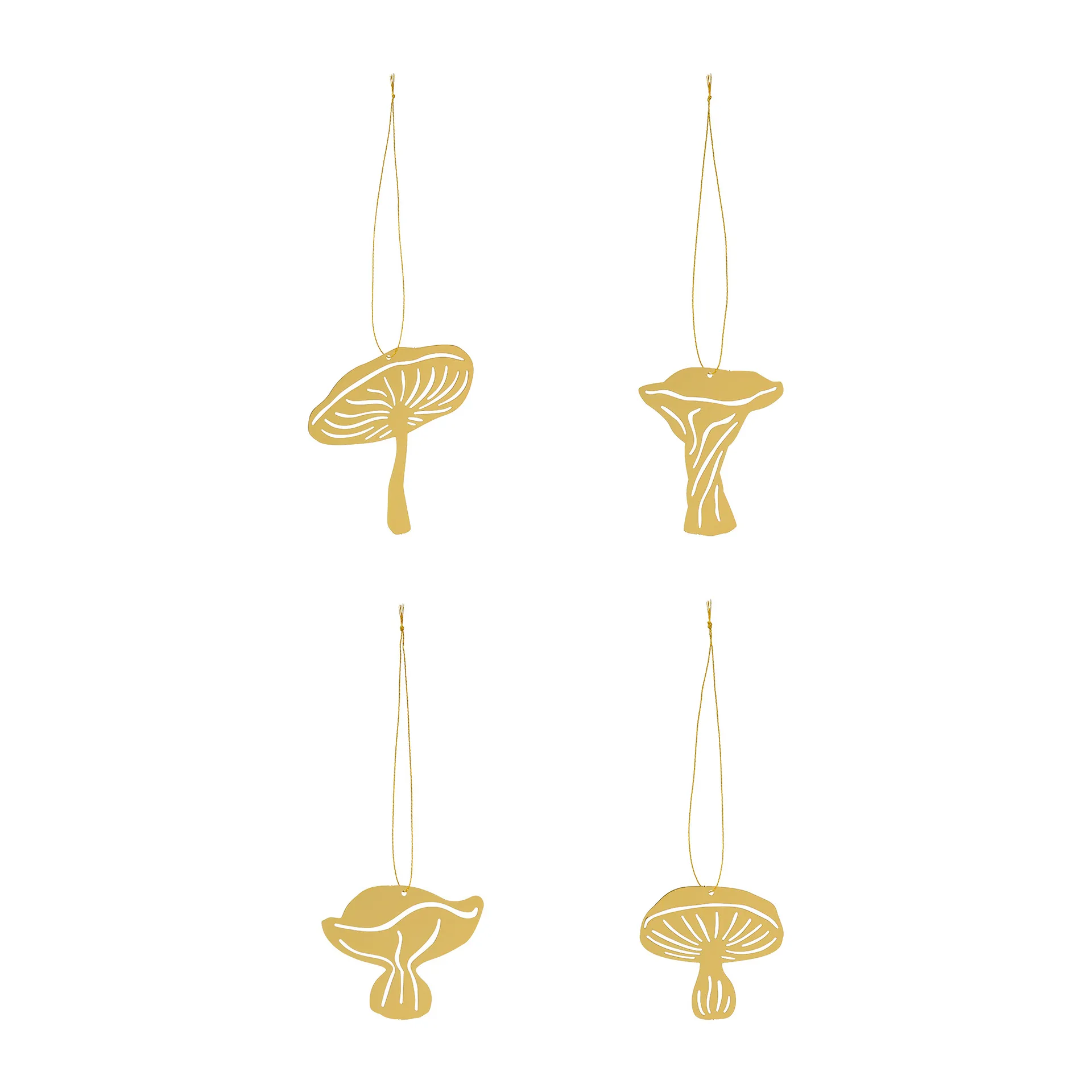 Decorazione Fungi da appendere, confezione da 4, Brass Cooee Design