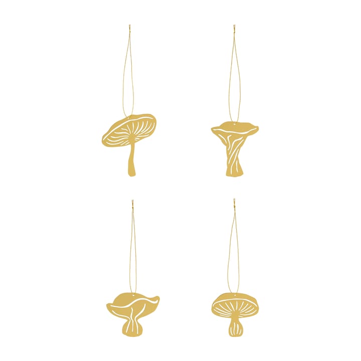 Decorazione Fungi da appendere, confezione da 4 - Brass - Cooee Design