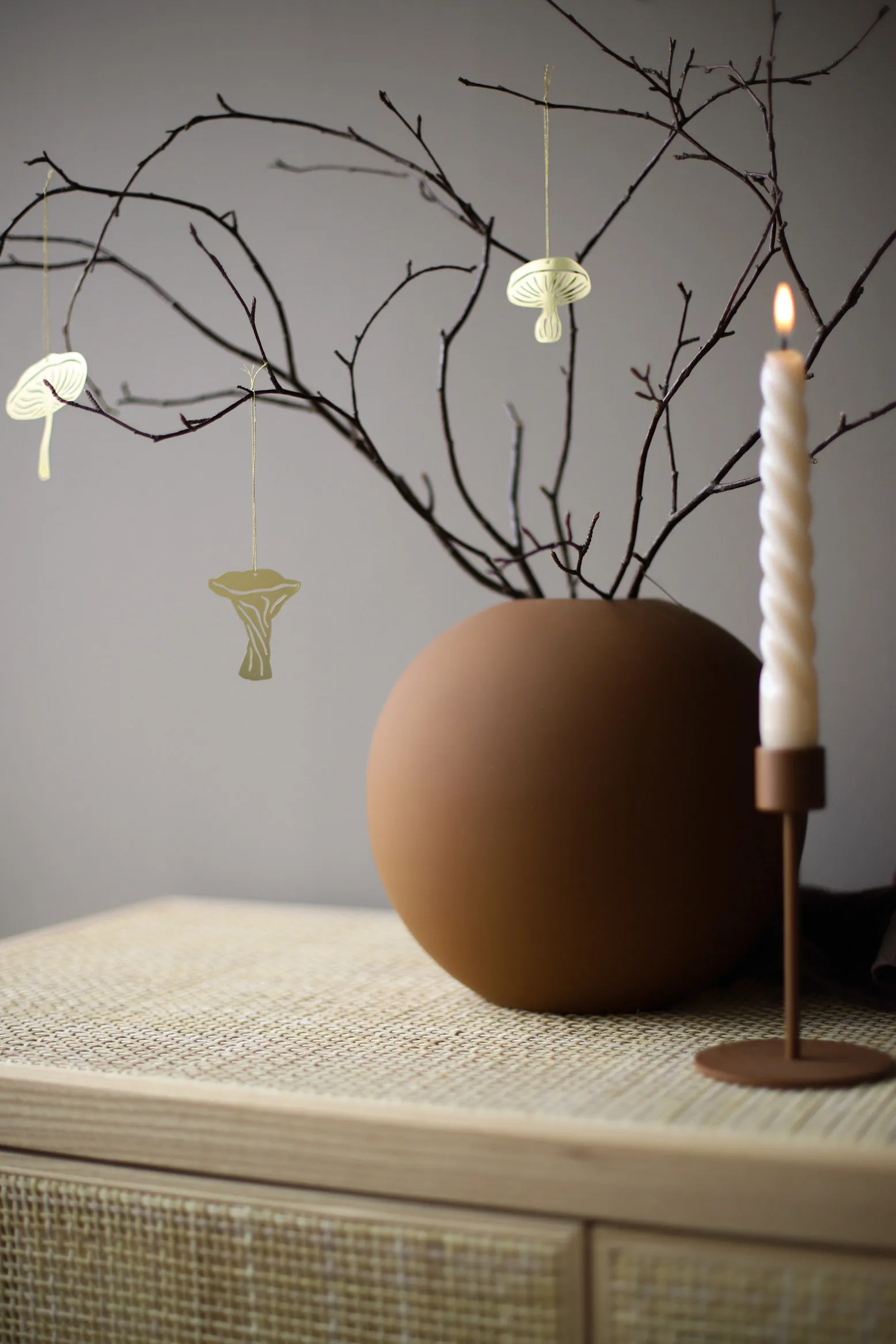 Decorazione Fungi da appendere, confezione da 4, Brass Cooee Design