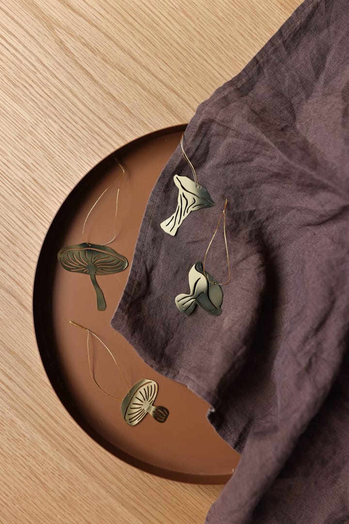 Decorazione Fungi da appendere, confezione da 4, Brass Cooee Design