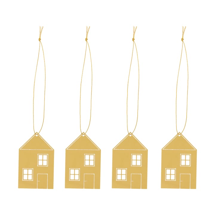 Decorazione natalizia Town House 6 cm - Ottone - Cooee Design