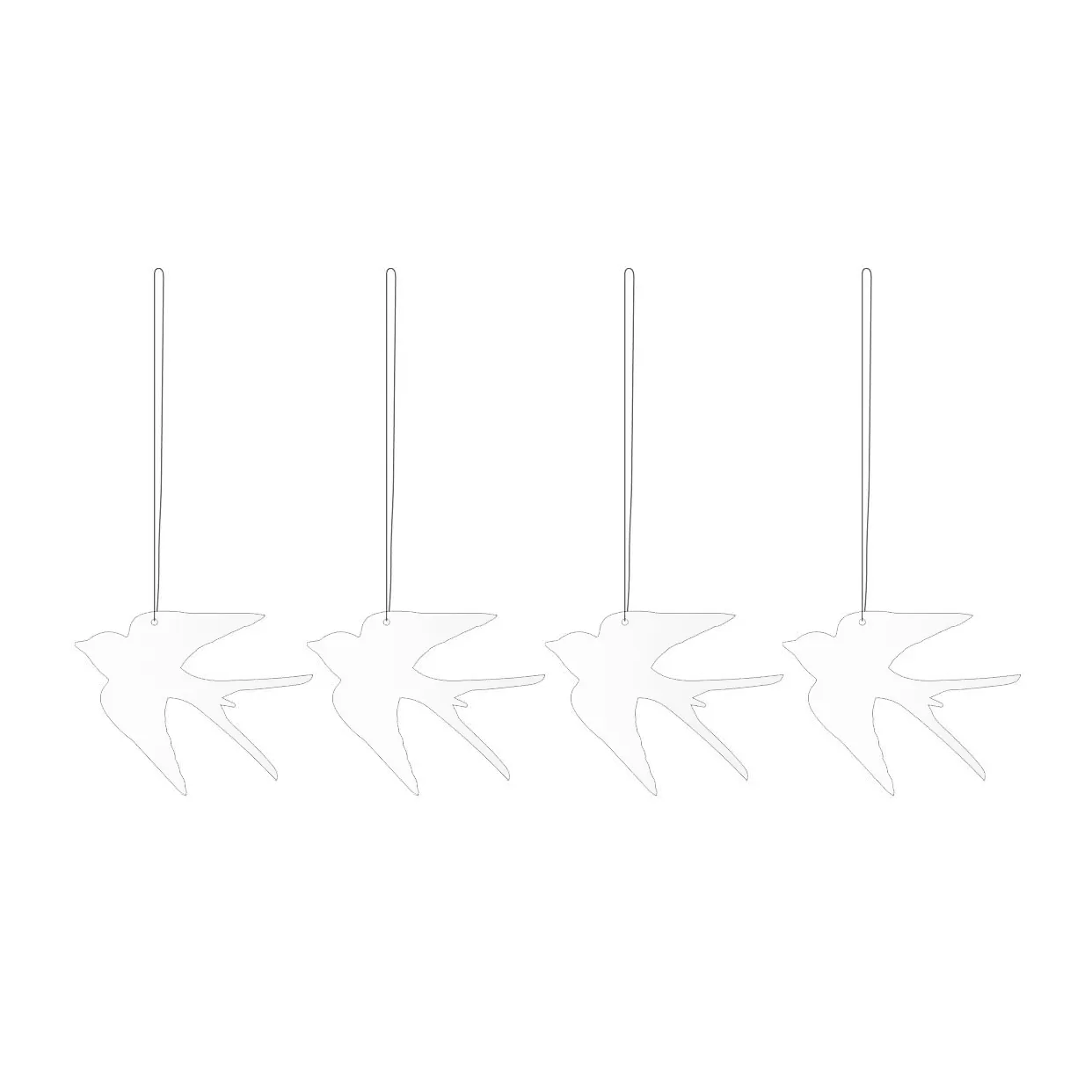 Decorazione pasquale uccello 4 pezzi, Bianco Cooee Design