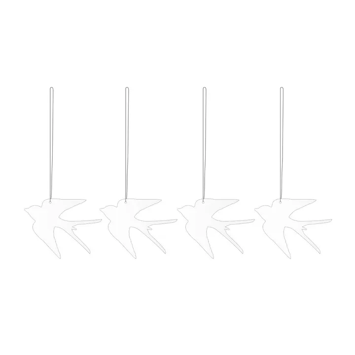 Decorazione pasquale uccello 4 pezzi - Bianco - Cooee Design