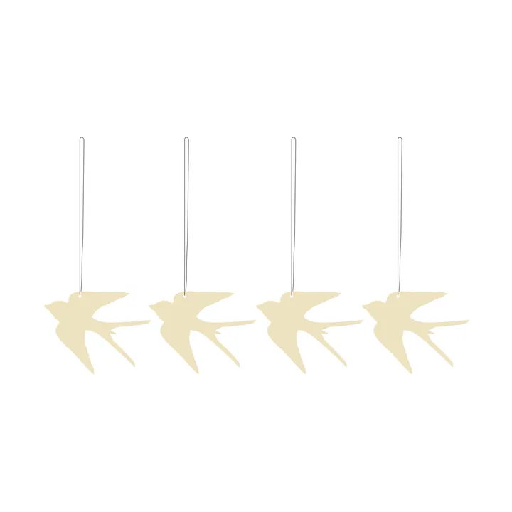 Decorazione pasquale uccello 4 pezzi - Light yellow - Cooee Design