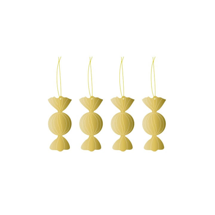 Decorazioni natalizie in ottone Cooee, confezione da 4 - Caramella - Cooee Design