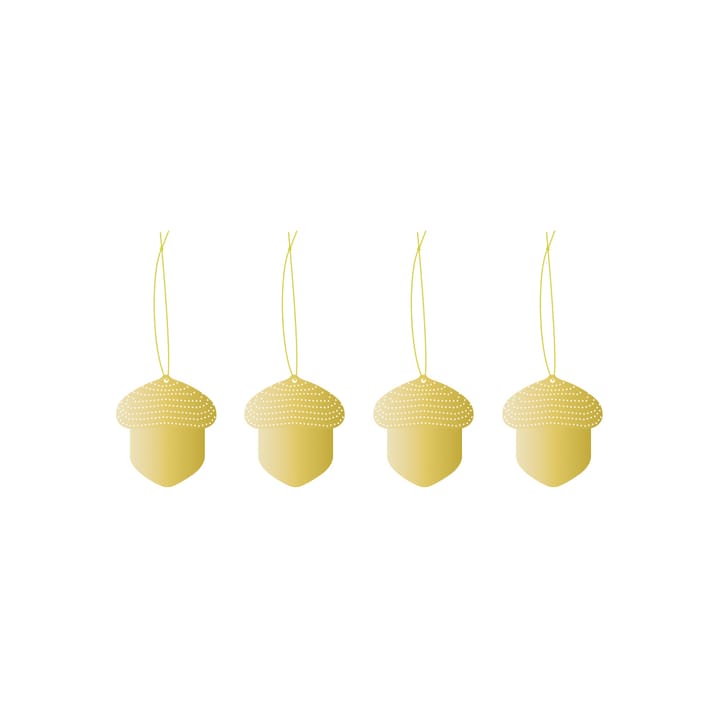 Decorazioni natalizie in ottone Cooee, confezione da 4 - Ghianda - Cooee Design