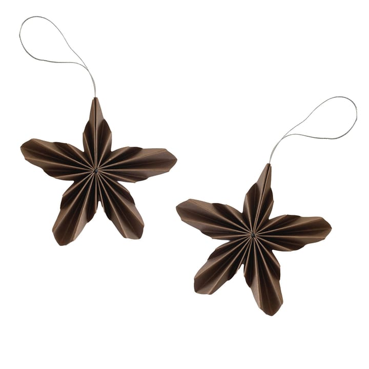 Decorazioni natalizie Paper Stars, confezione da 2 - Color caffè - Cooee Design