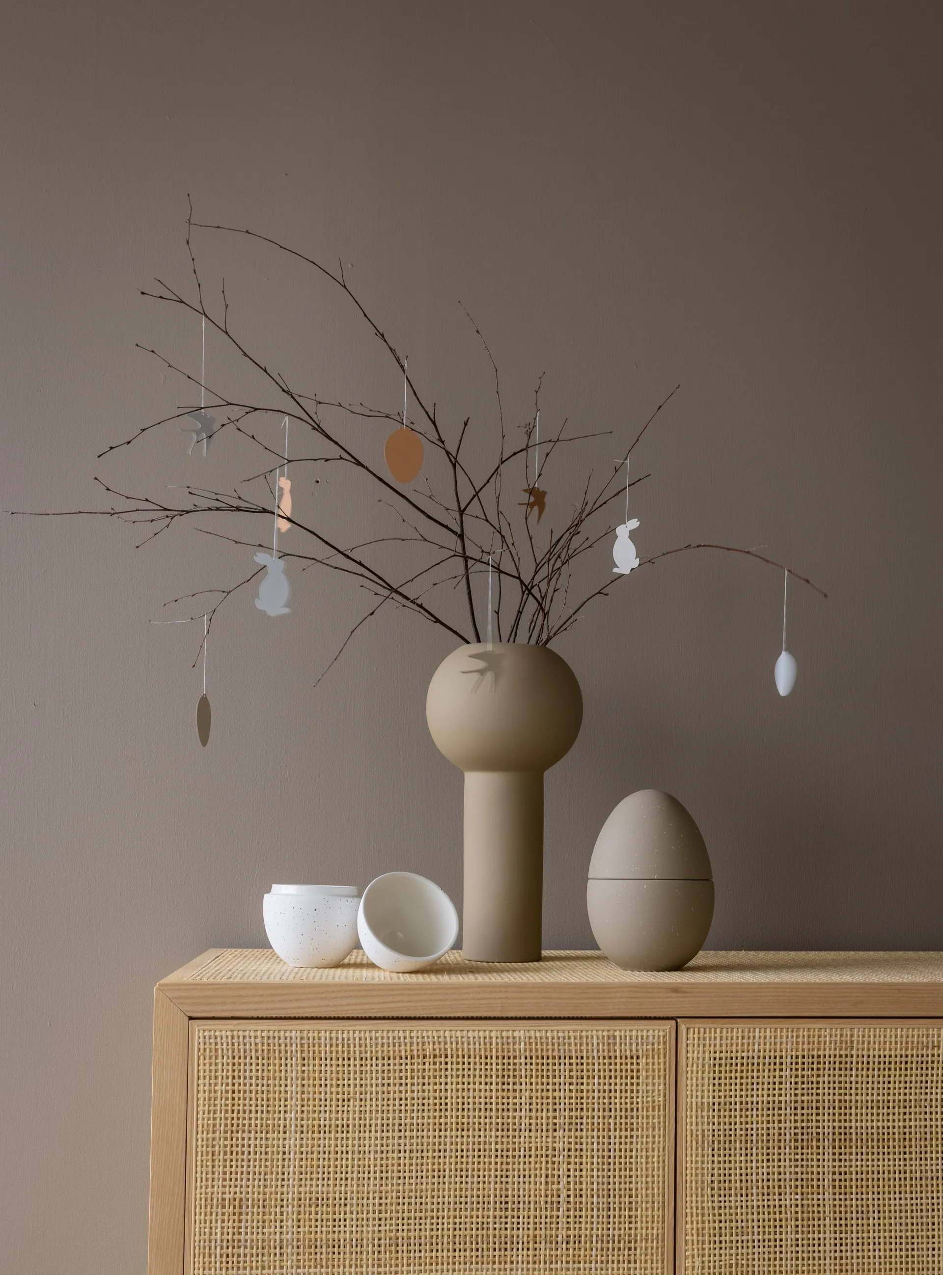 Easter Deco Hare decorazione pasquale da appendere, confezione da 4, Cafe au lait Cooee Design