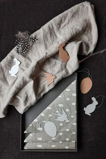 Easter Deco Hare decorazione pasquale da appendere, confezione da 4 - Cafe au lait - Cooee Design