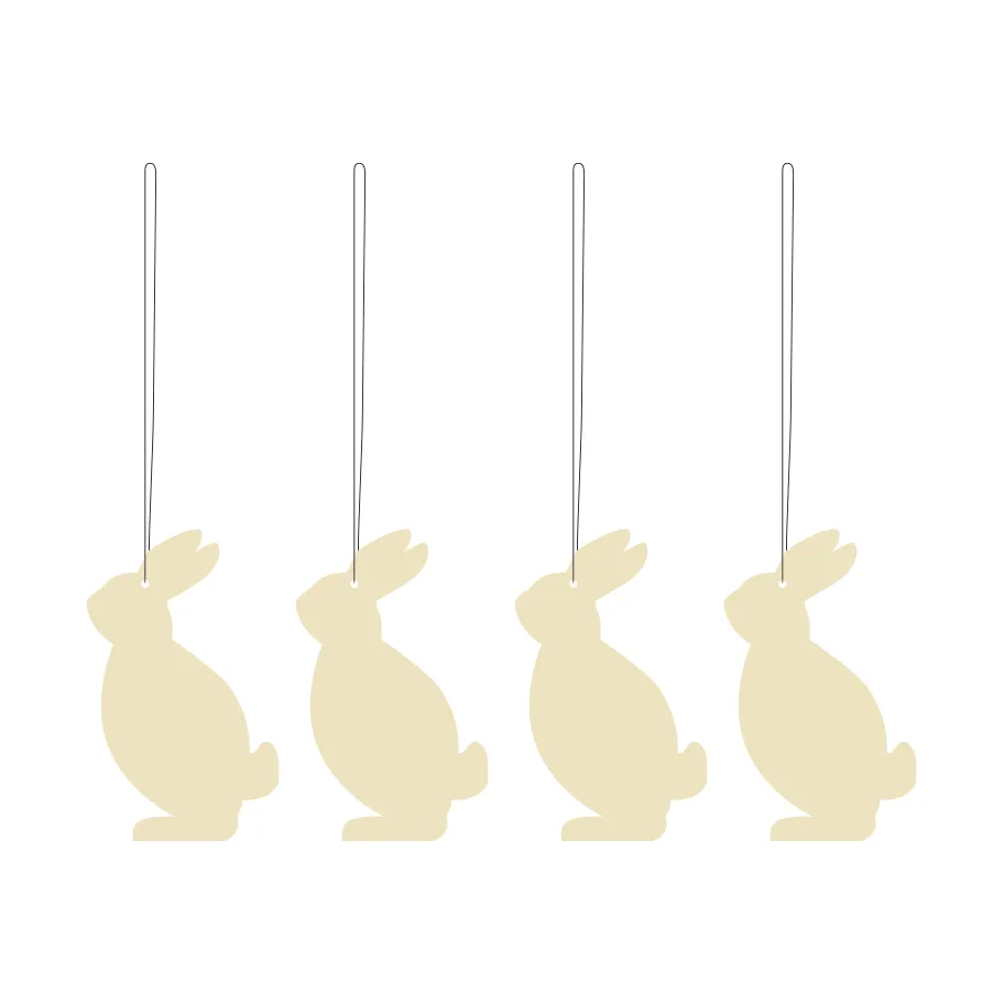 Easter Deco Hare decorazione pasquale da appendere, confezione da 4, Light yellow Cooee Design