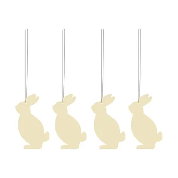 Easter Deco Hare decorazione pasquale da appendere, confezione da 4 - Light yellow - Cooee Design