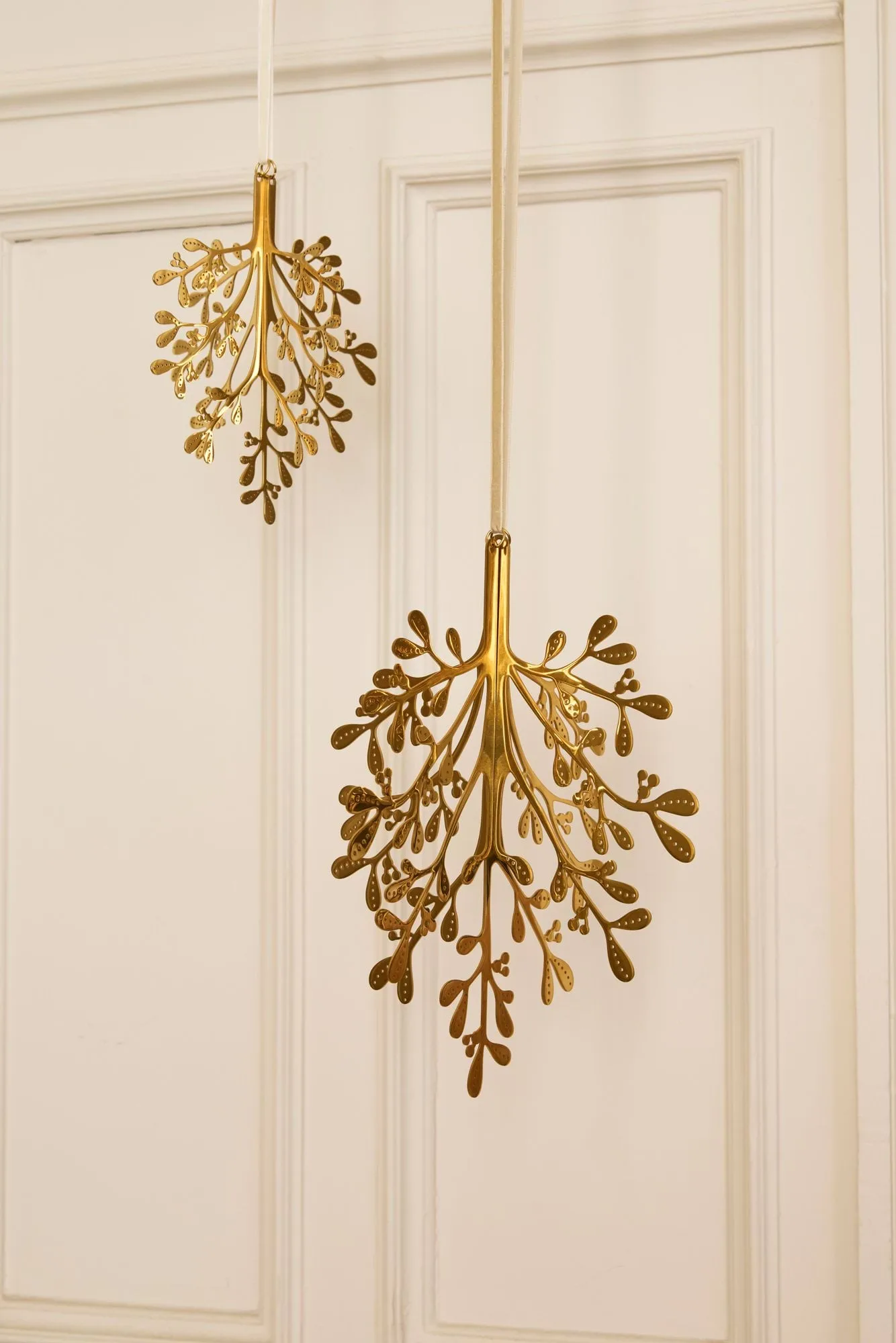 Mistletoe decorazione natalizia 2 pezzi, Ottone, 29 cm Cooee Design
