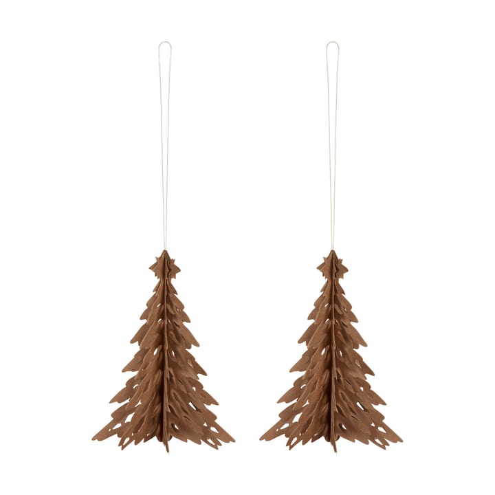 Pendente decorativo Paper Pinetree confezione da 2 - Caffè - Cooee Design