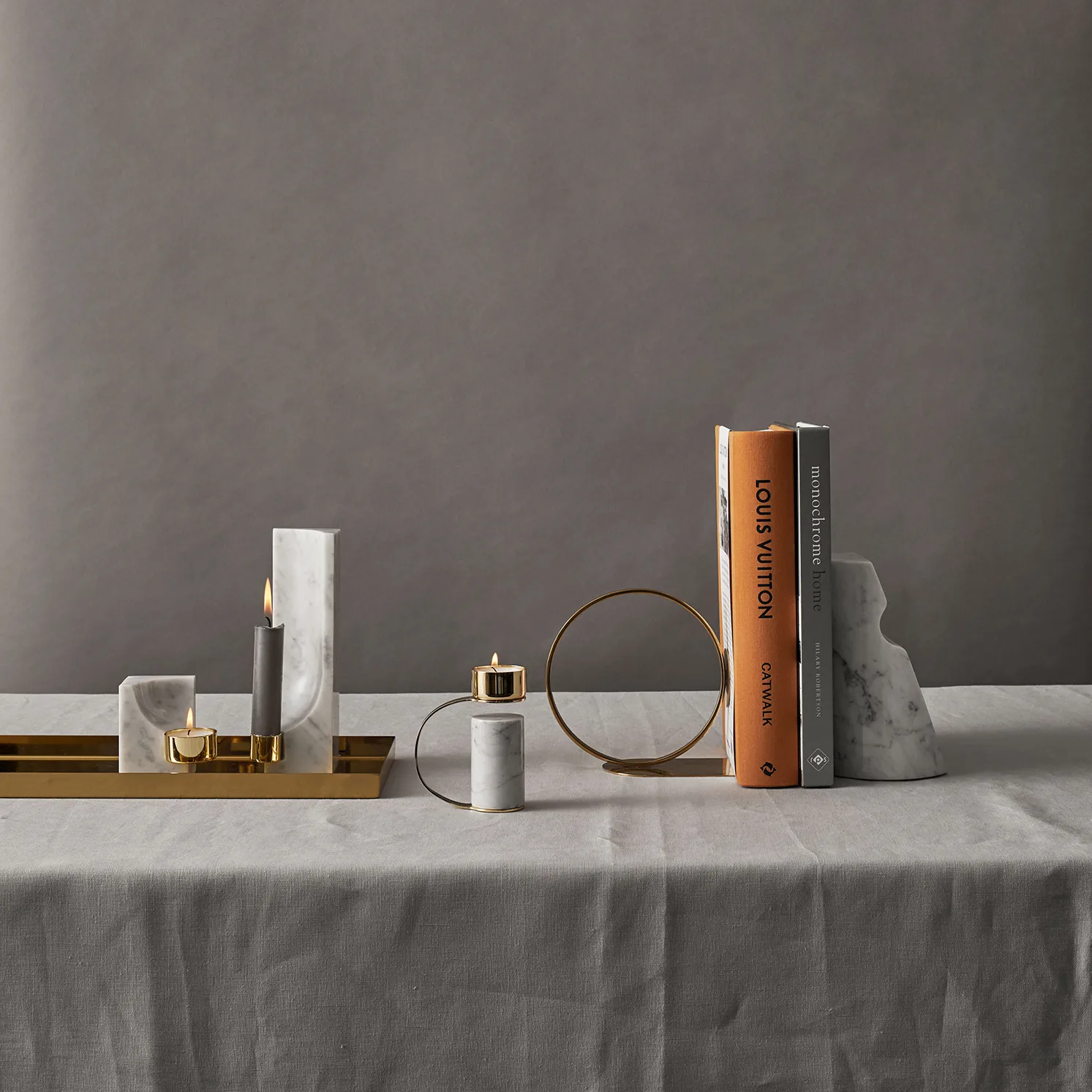 Portacandele Heavy, carrara Cooee Design