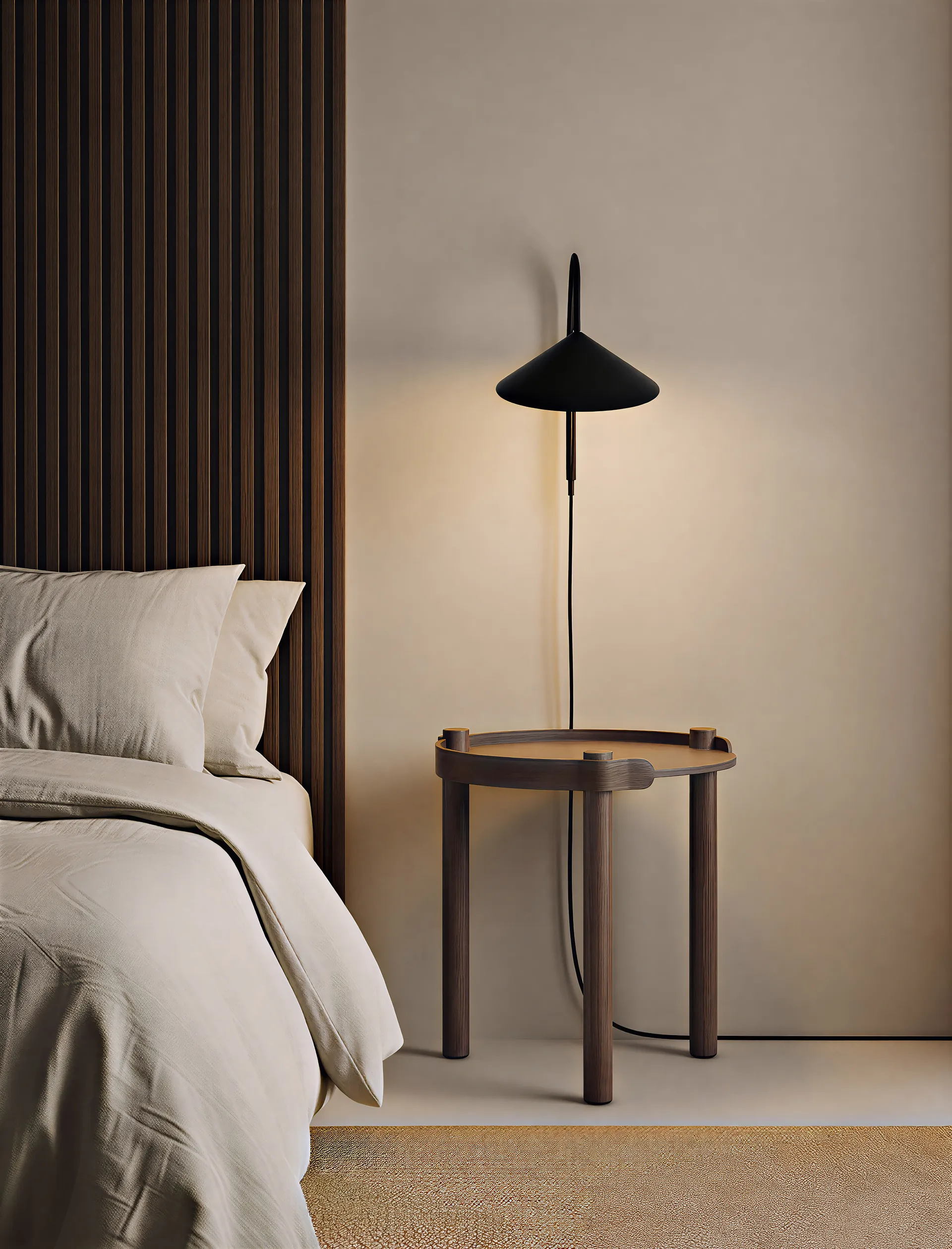 Tavolo Woody Ø 45 cm, Rovere tinto scuro Cooee Design