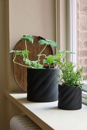 Twist vaso - Nero, piccolo Ø12 cm - Cooee Design