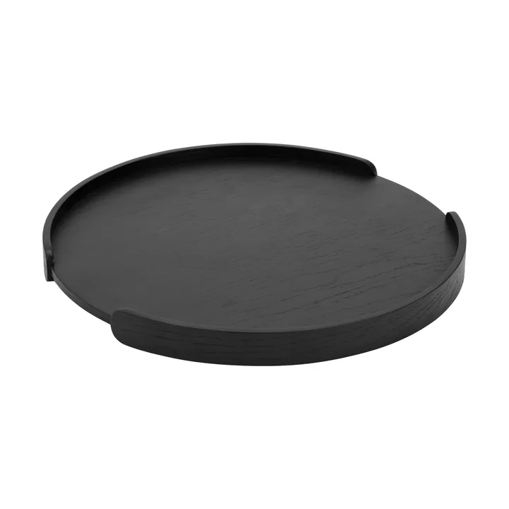Vassoio Woody - Rovere tinto nero, Ø35 cm - Cooee Design
