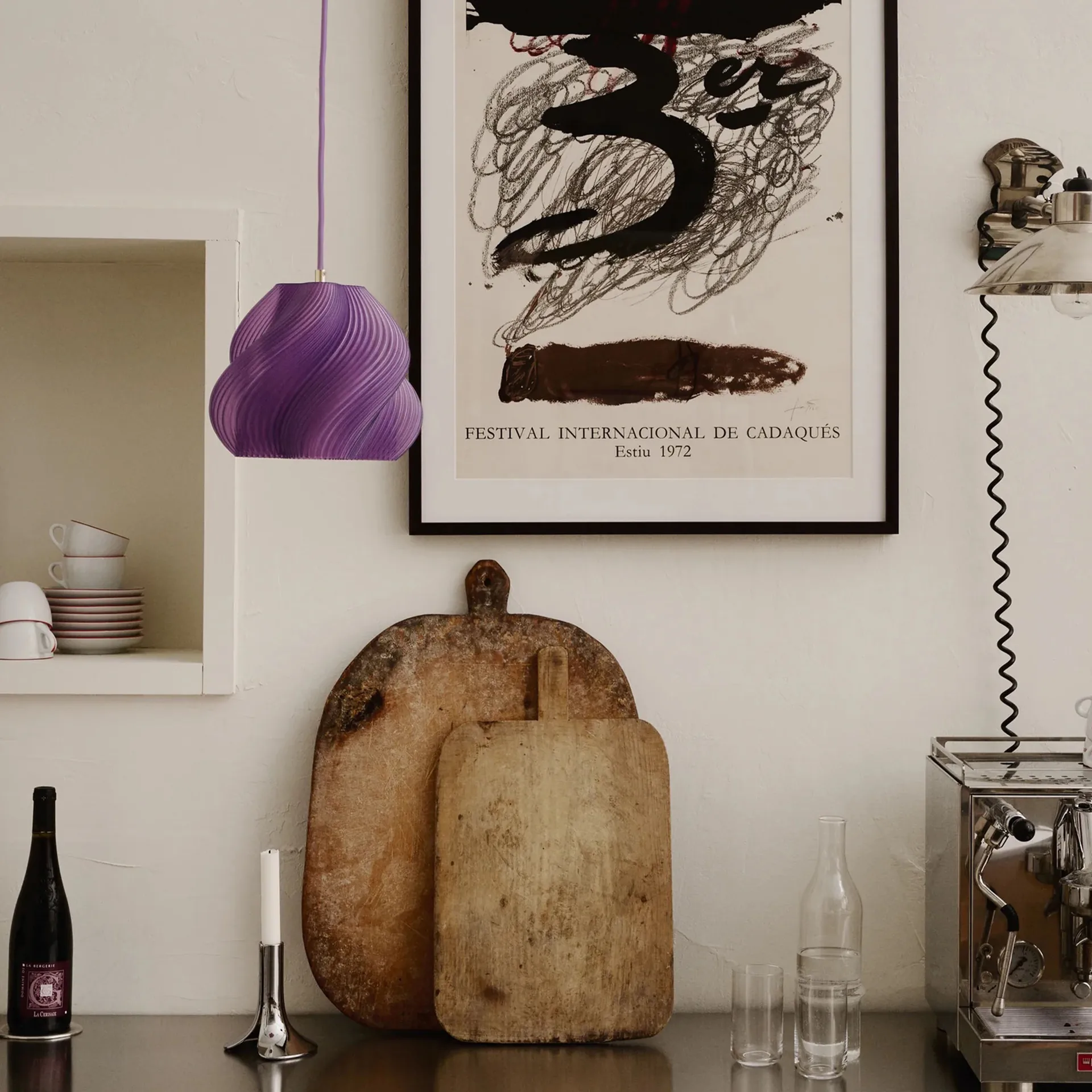 Soft Serve pendente, Lavender sorbet-brass, 01, 20 cm Crème Atelier