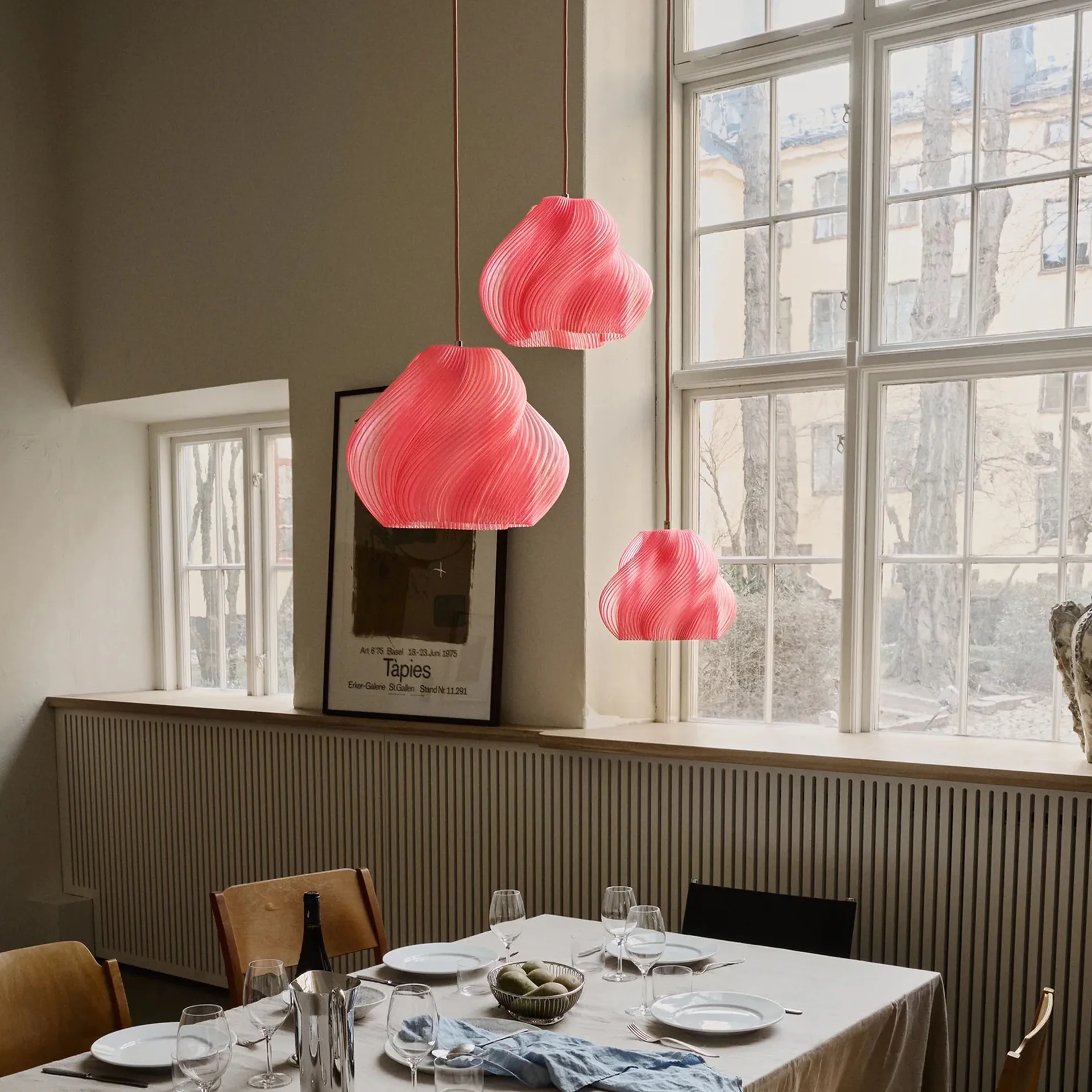 Soft Serve pendente, Peach sorbet-chrome, 03, 30 cm Crème Atelier