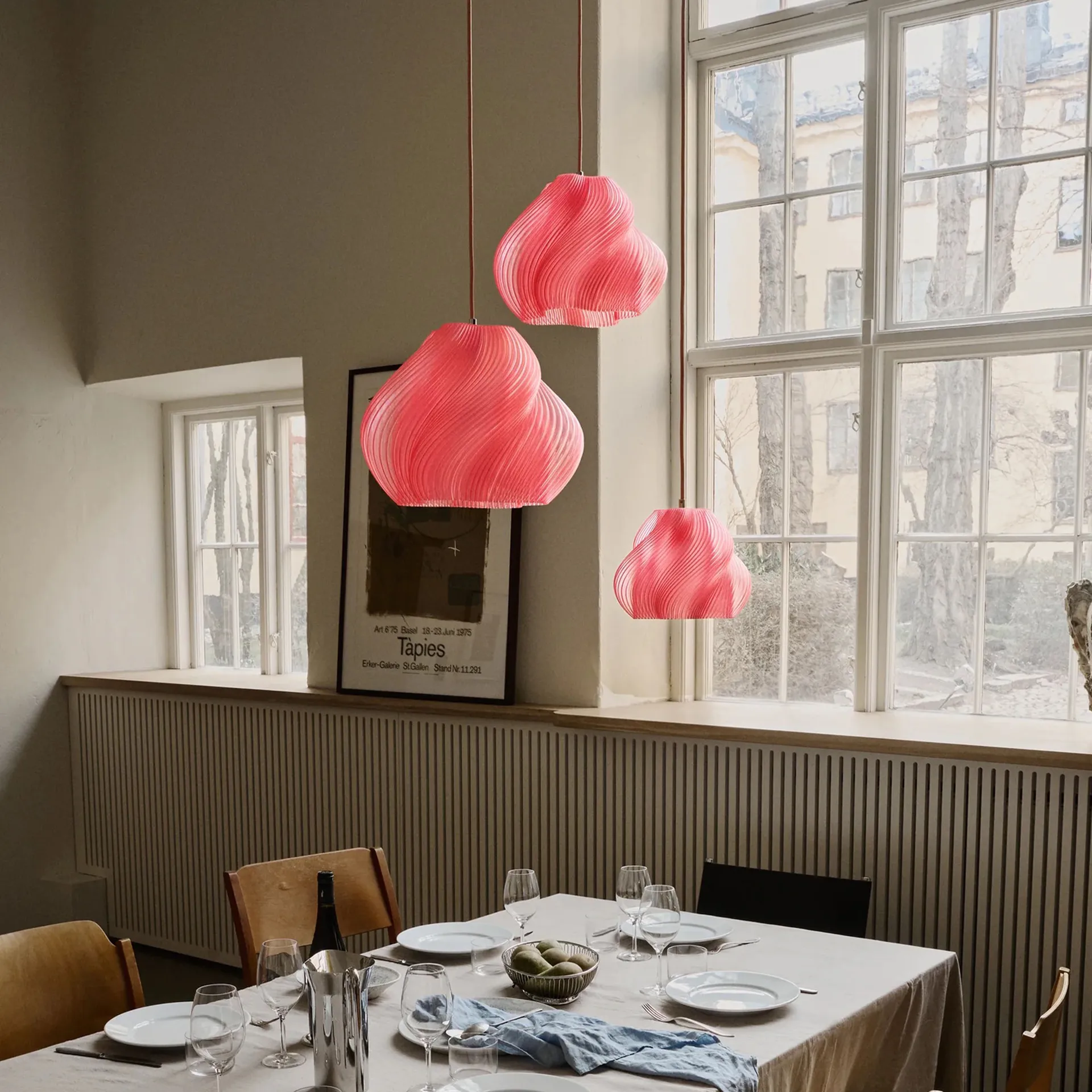 Soft Serve pendente, Peach sorbet-cromo, 01, 20 cm Crème Atelier