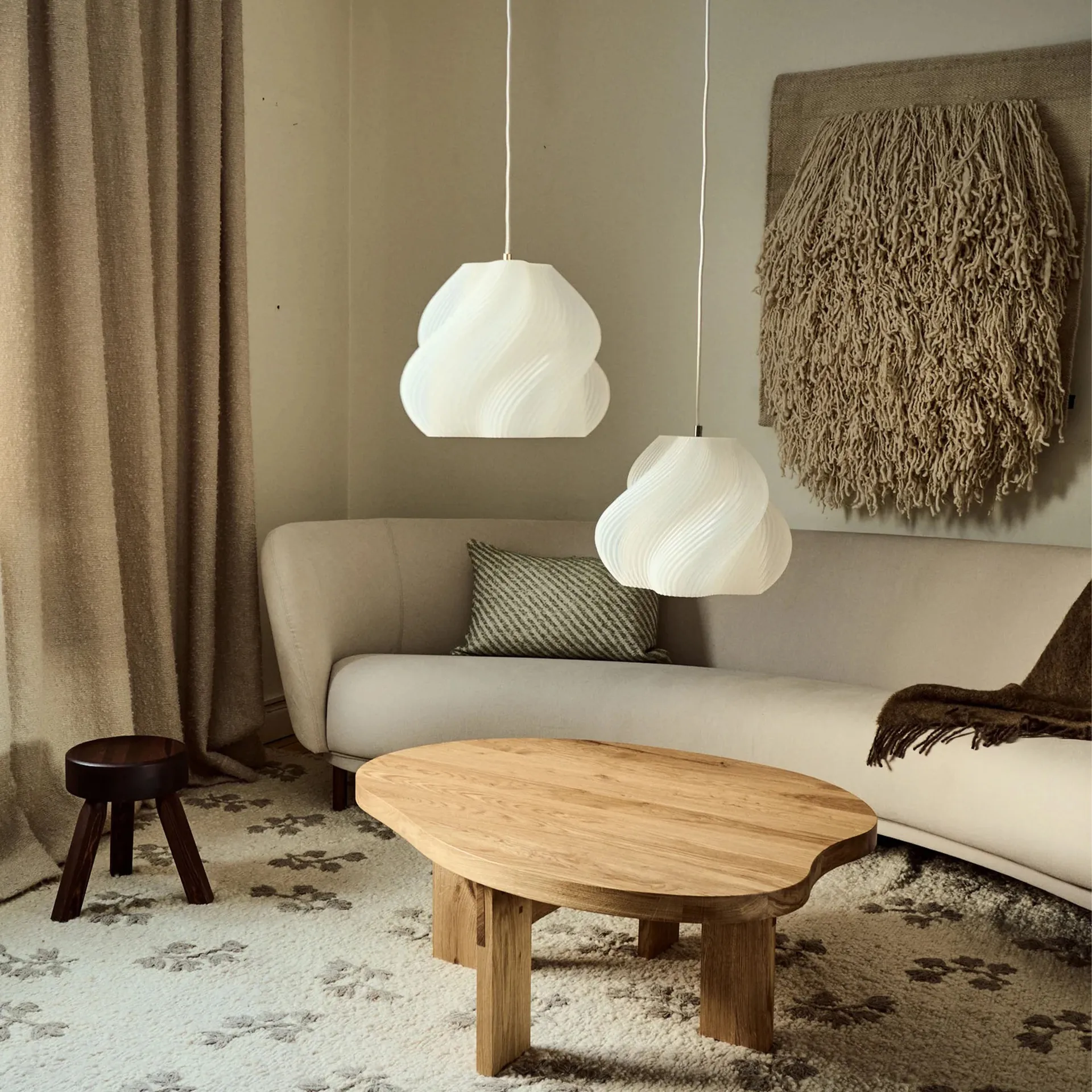 Soft Serve pendente, White-chrome, 02, 25 cm Crème Atelier