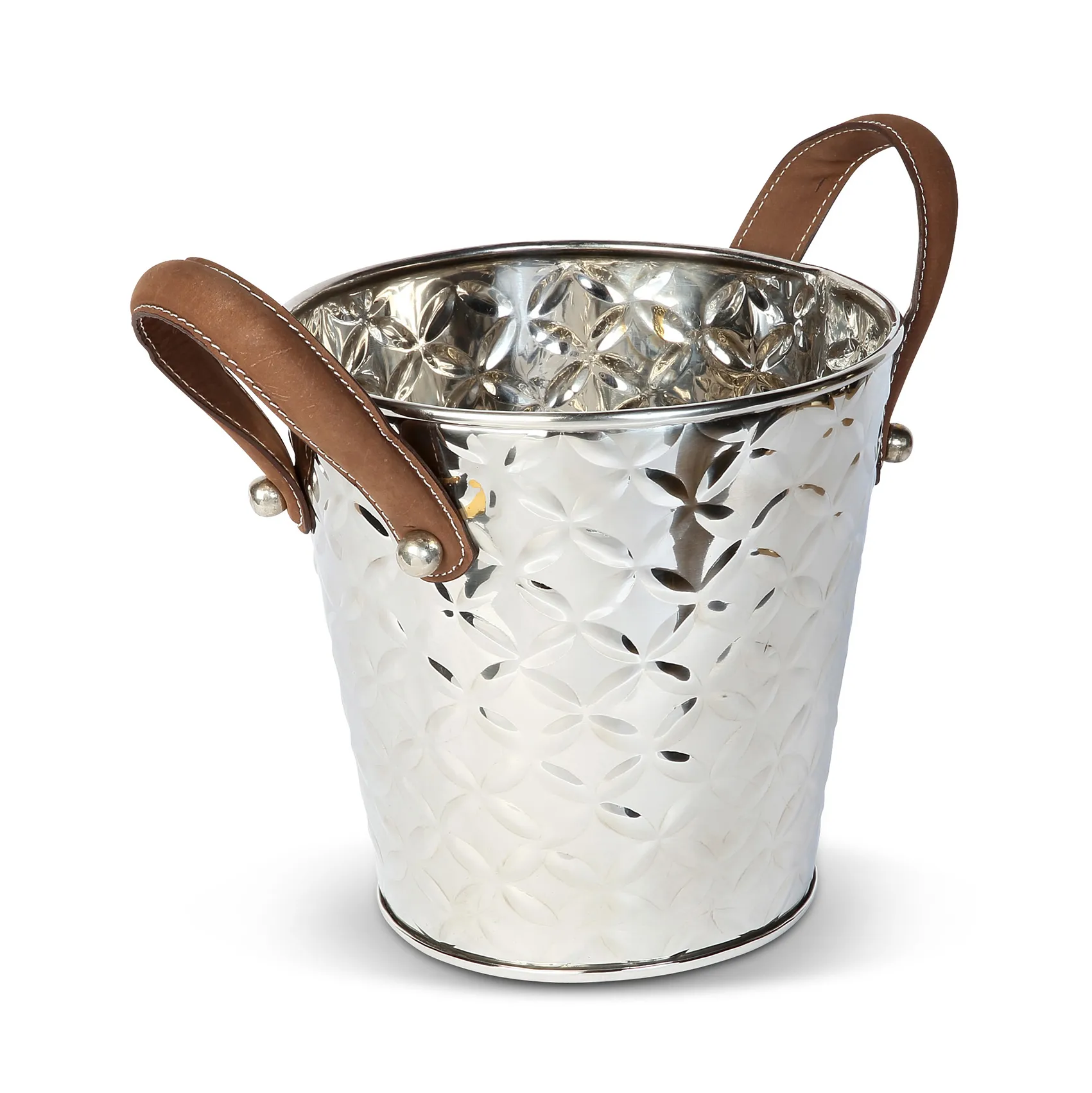 Secchiello per vino French Fleur con manico in pelle, Acciaio inossidabile Culinary Concepts